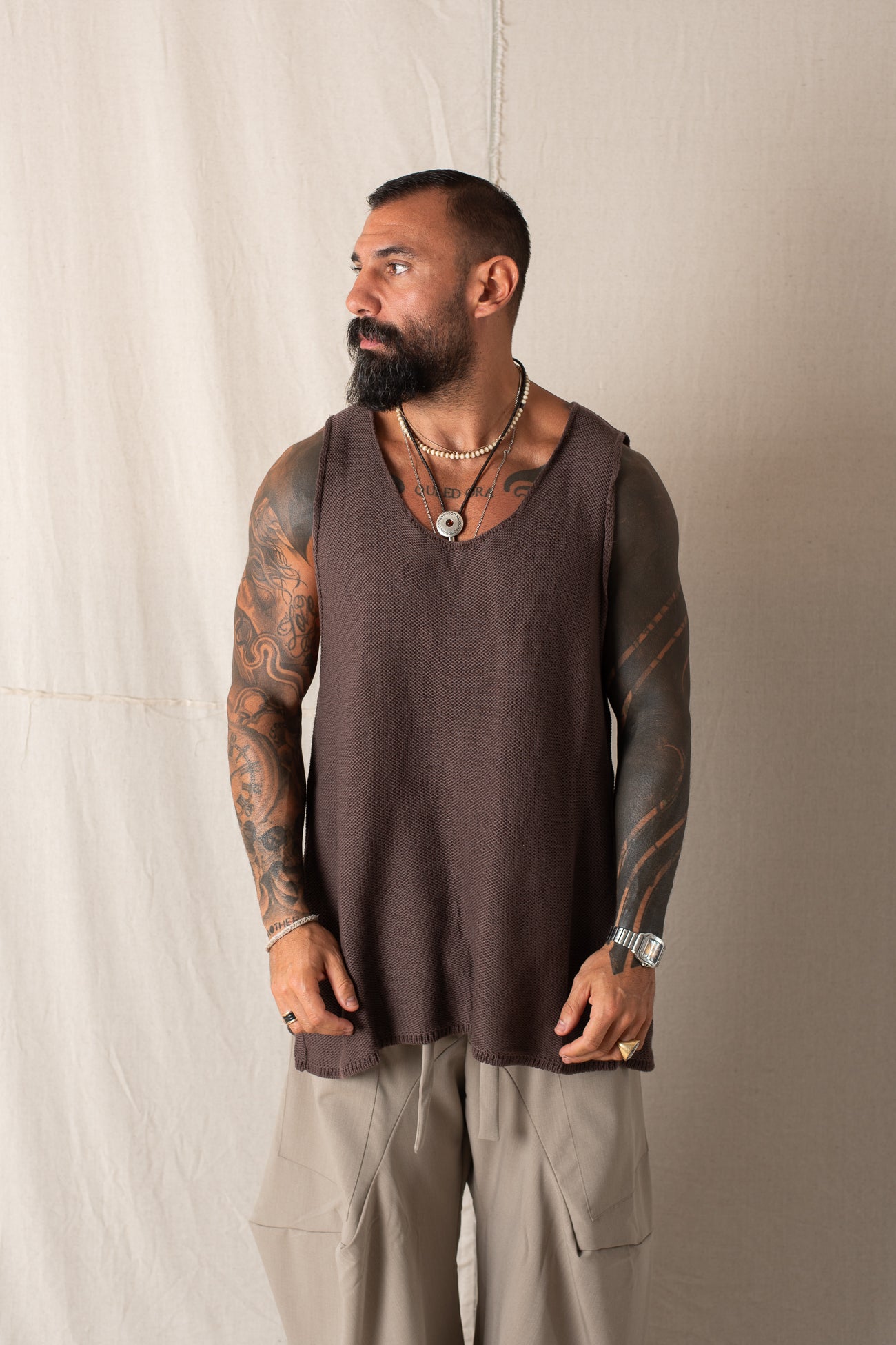 Canotta In Maglia Moro