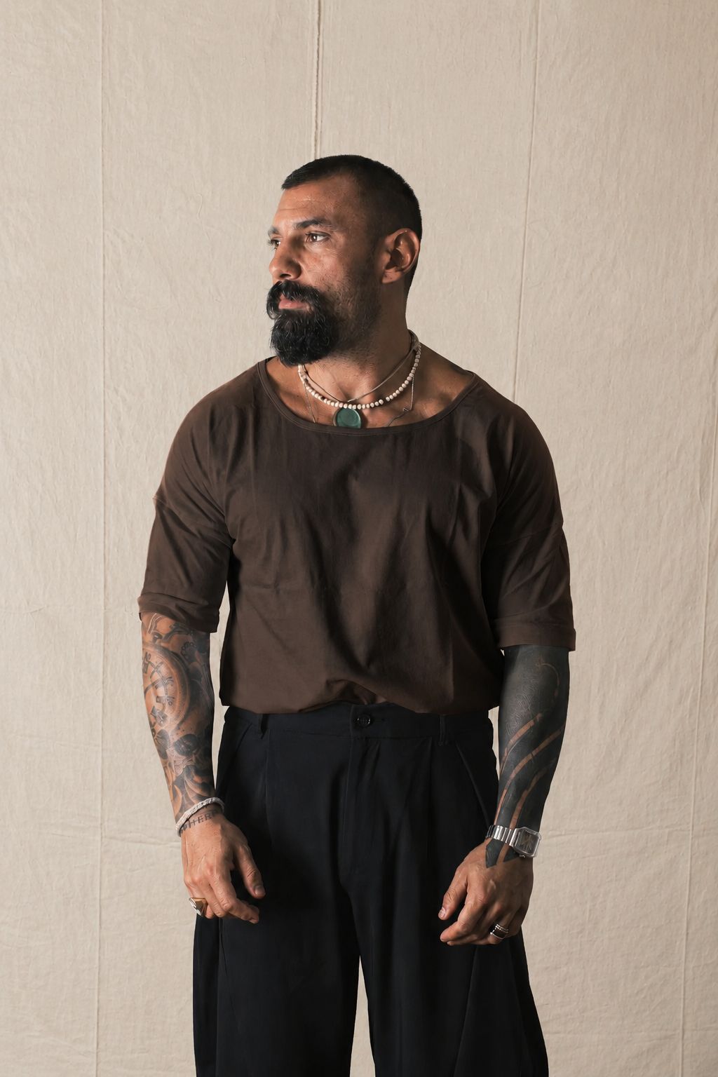 T-Shirt Mezza Manica Moro