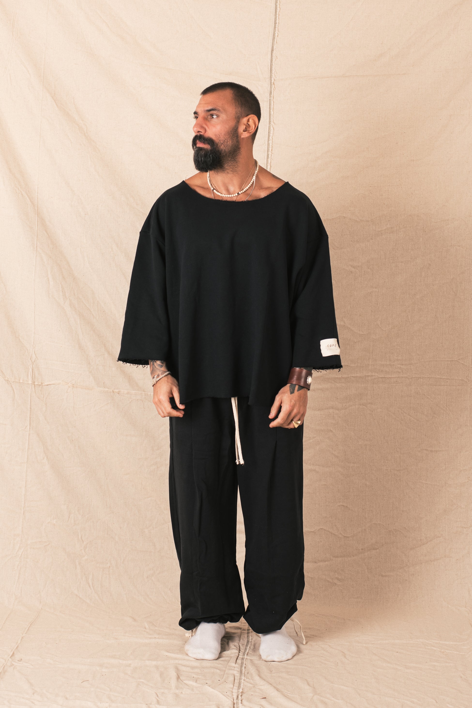 Felpa Collo Barca Nero