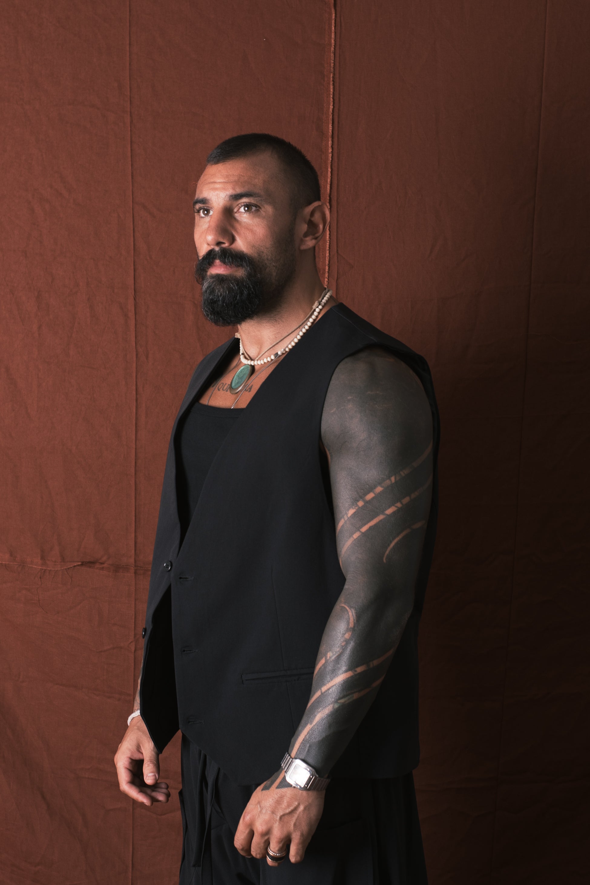 Gilet 3 Bottoni Nero