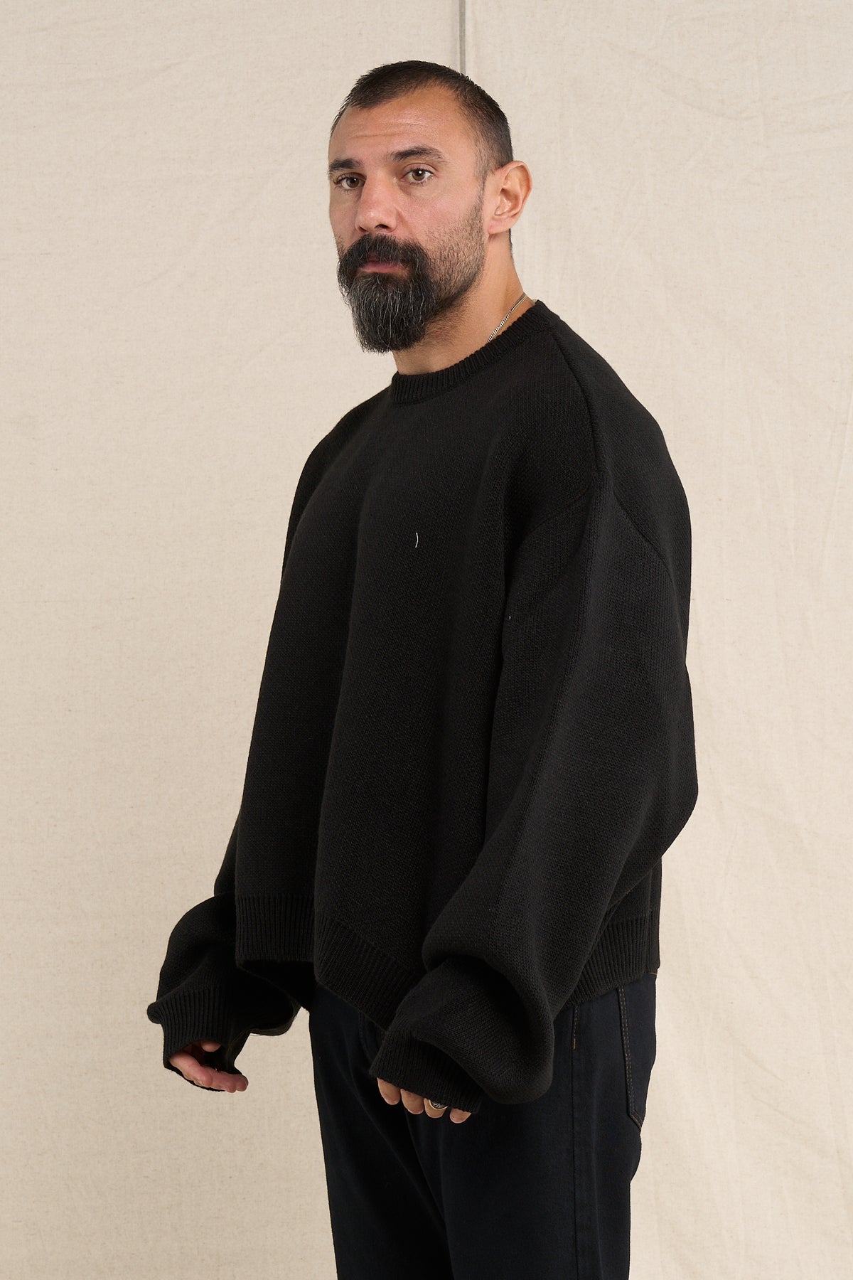 Maglione BigOver In Lana Nero