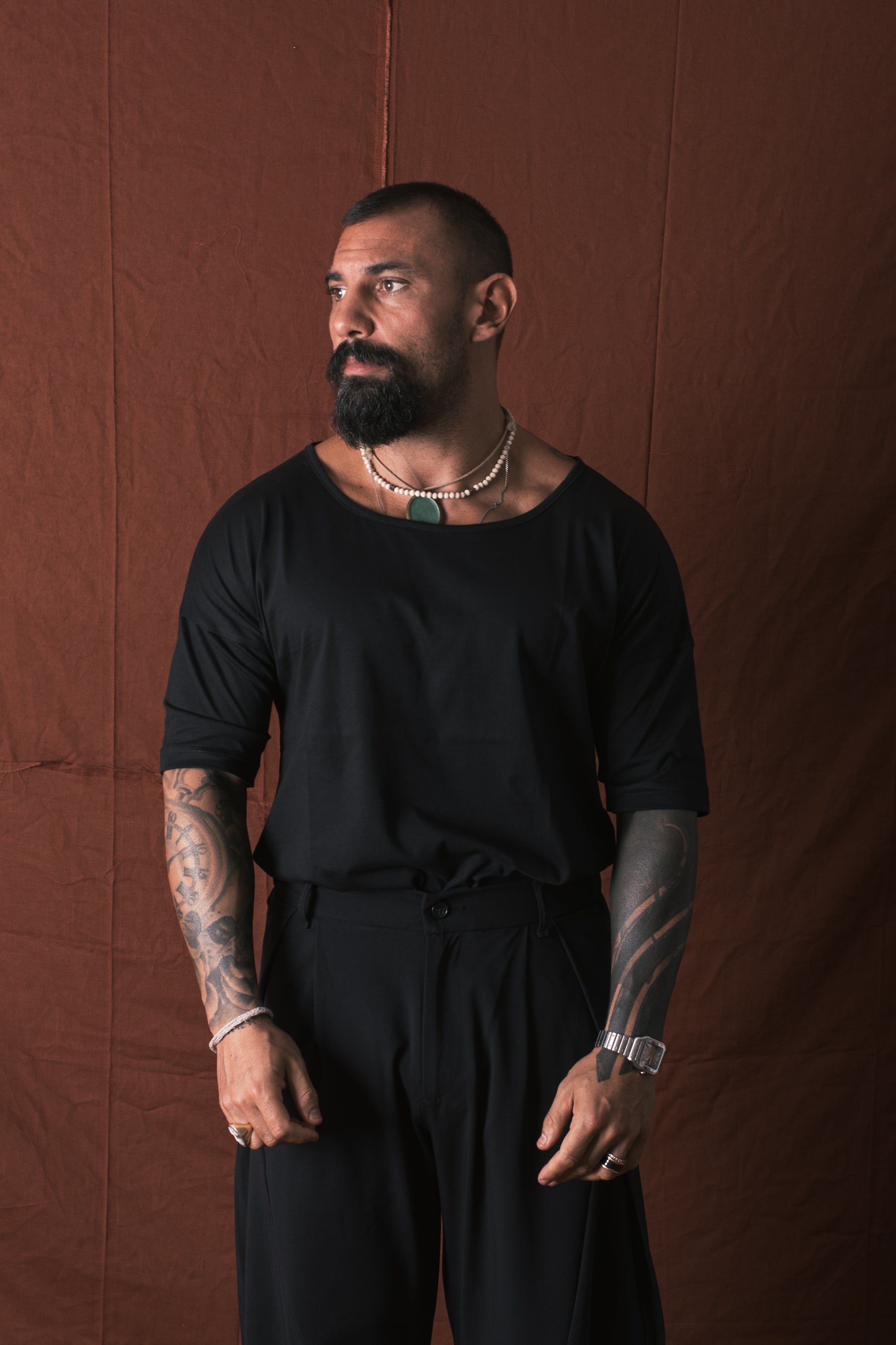 T-Shirt Mezza Manica Nero