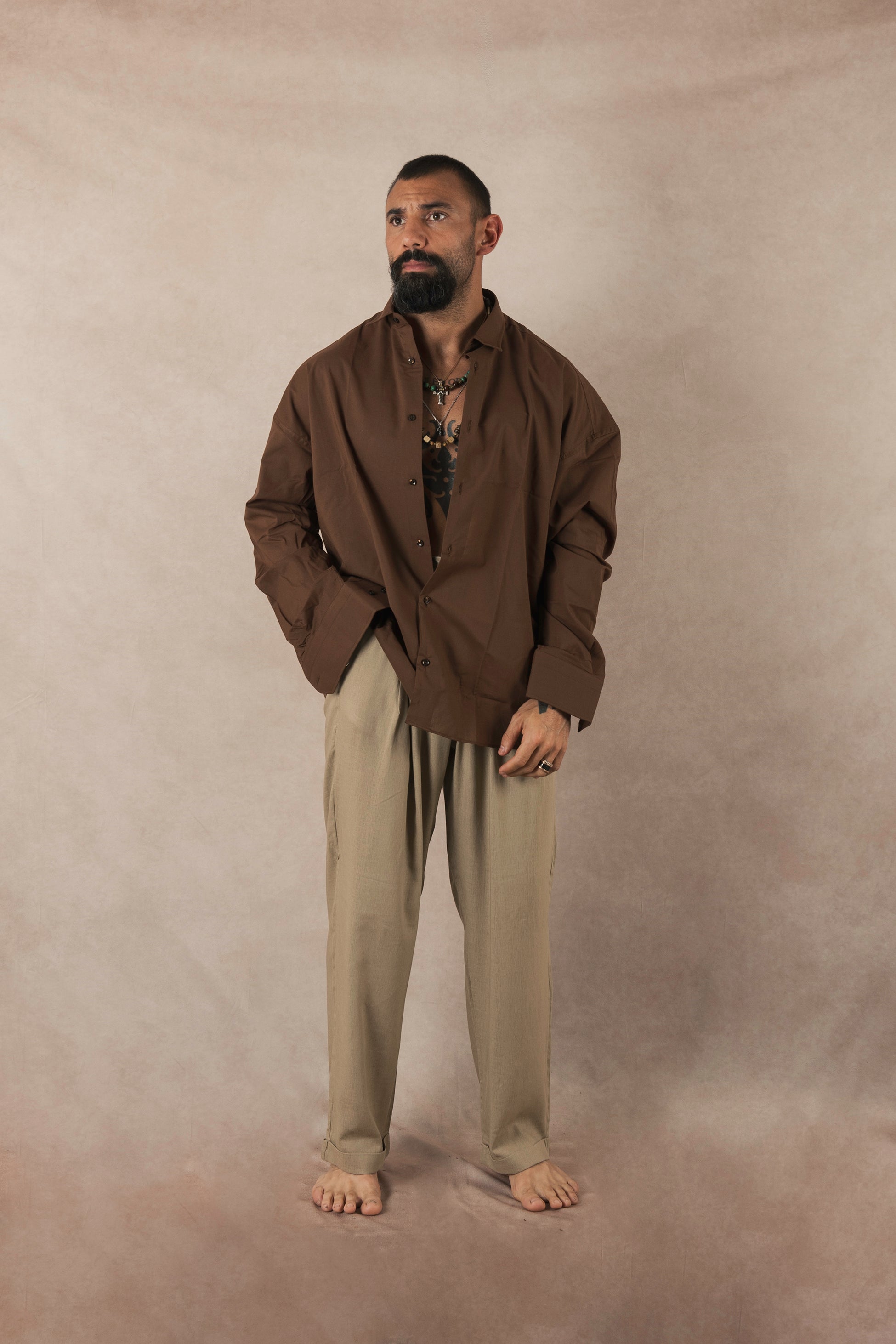 Oversized Cotton Shirt Moro