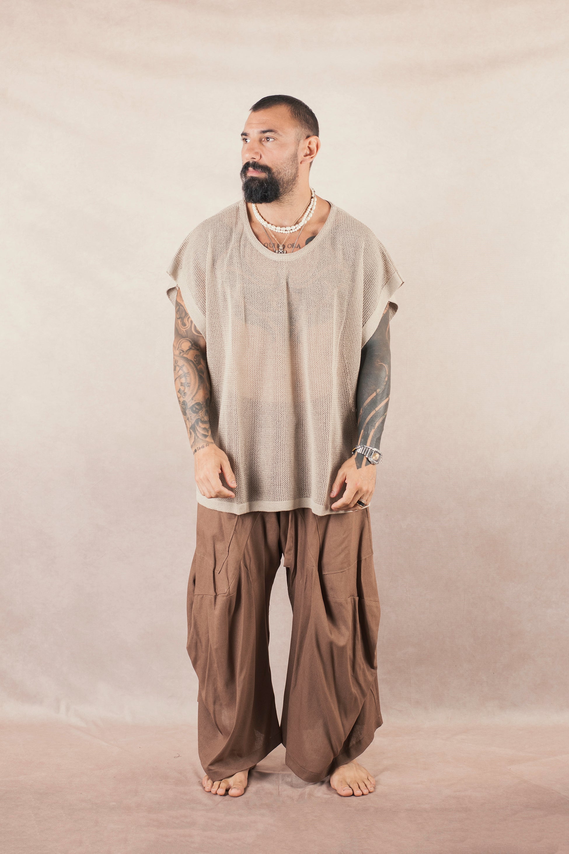 Smanicato Big Over In Maglia Corda
