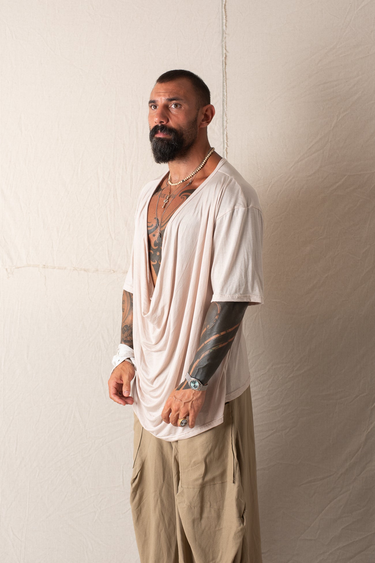 T-Shirt Sciallata Beige