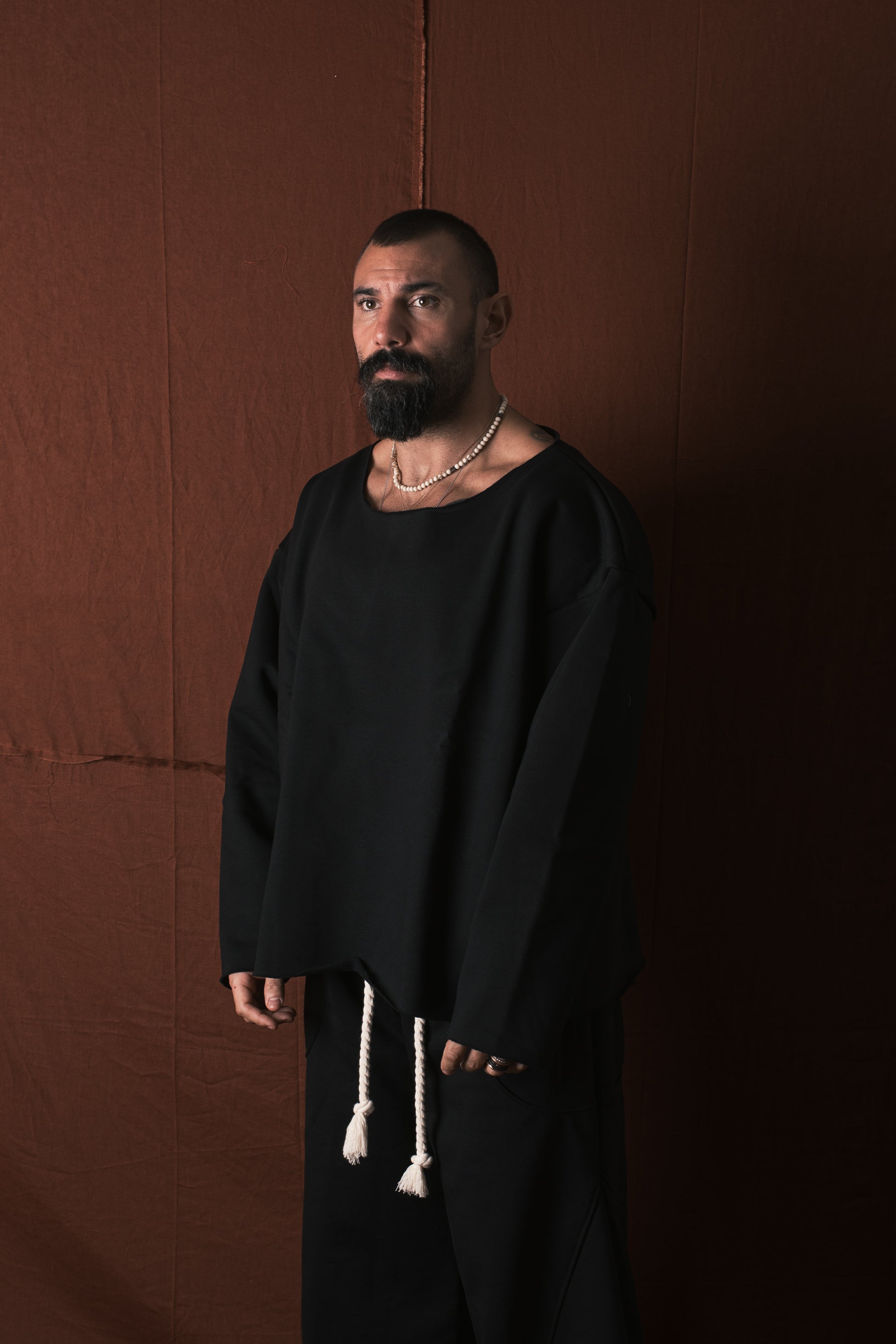 Felpa Collo Barca Nero