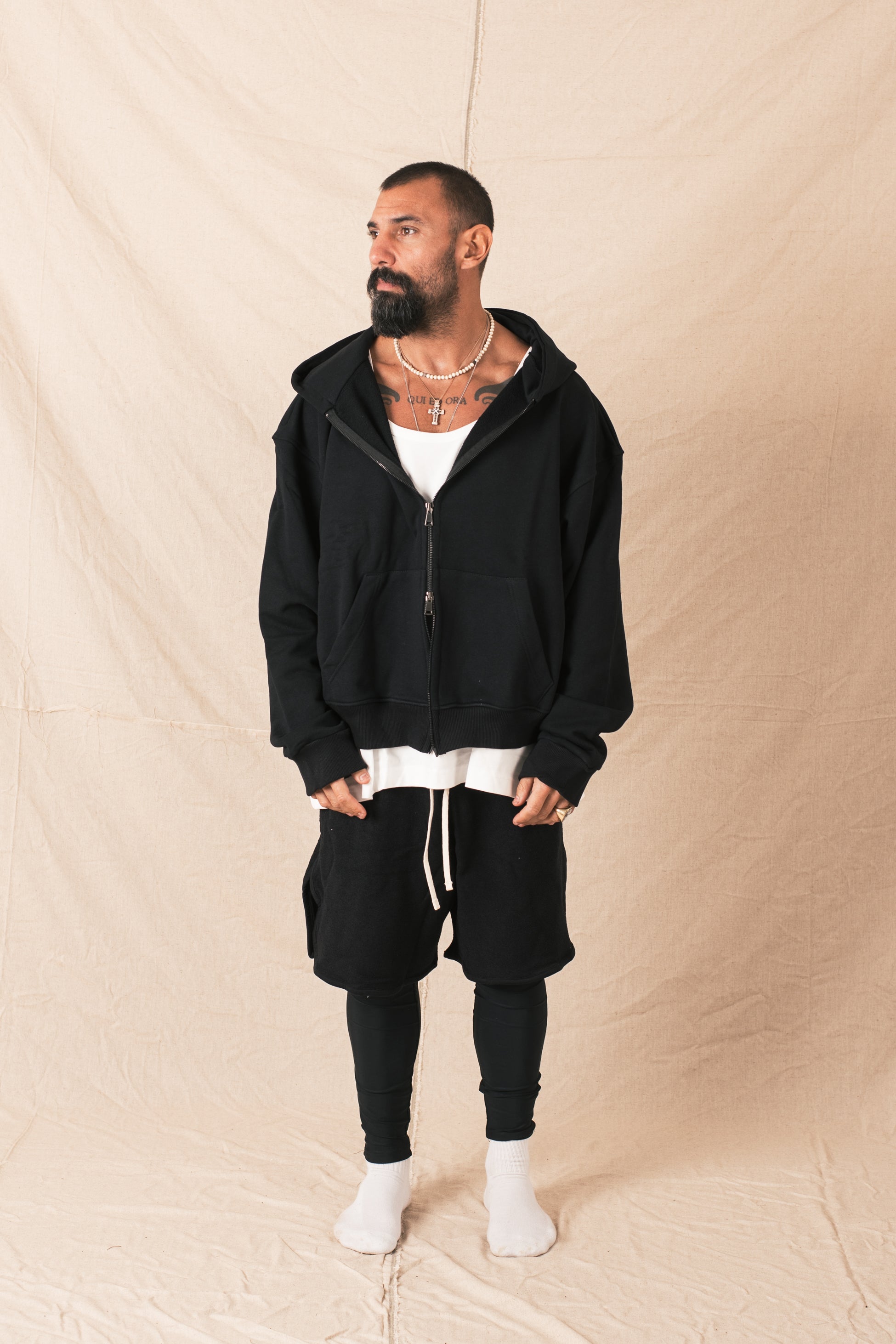 Bermuda in felpa Core Nero