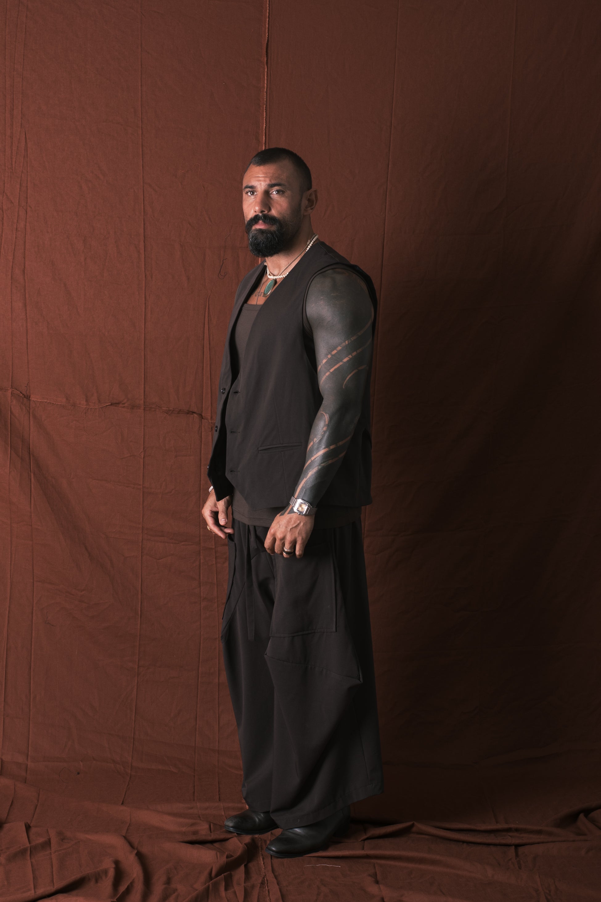 Gilet 3 Bottoni Moro