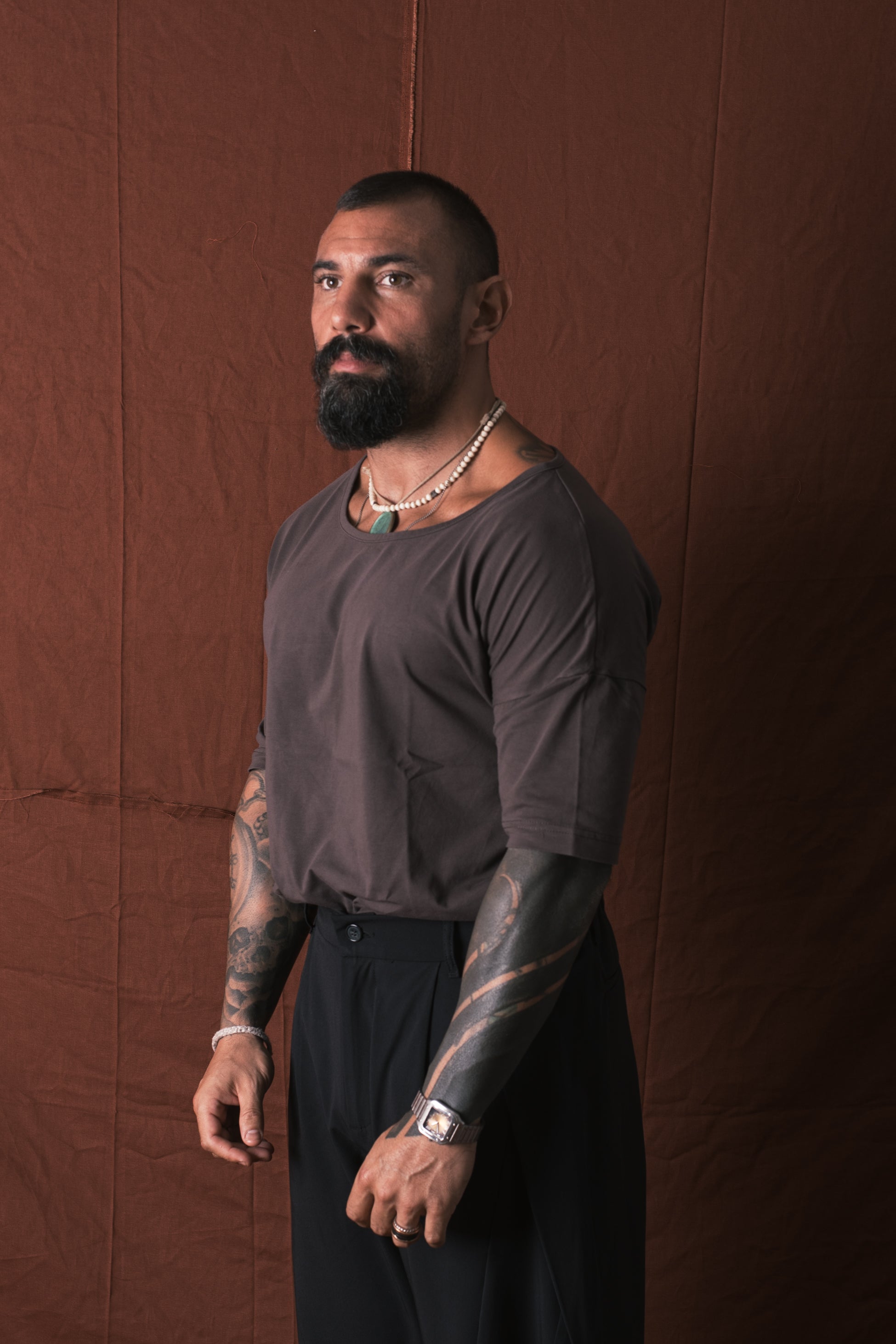 T-Shirt Mezza Manica Moro