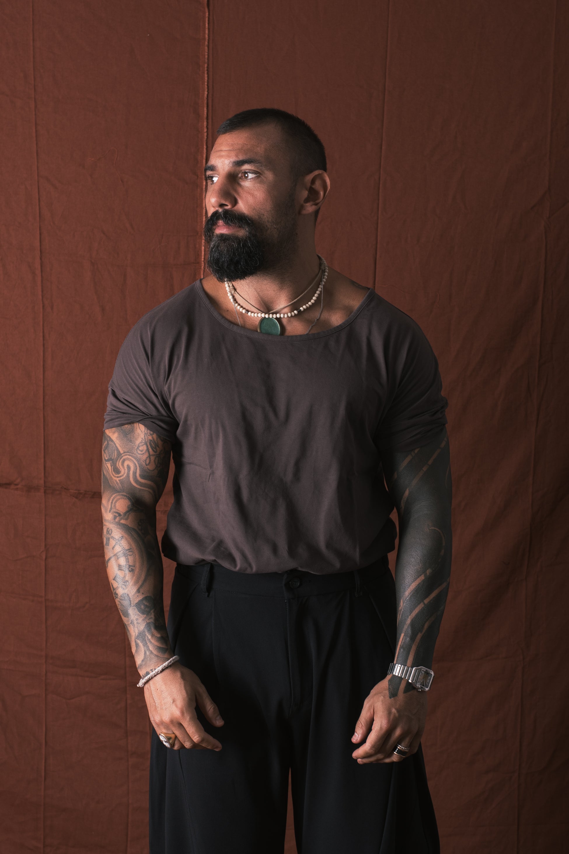 T-Shirt Mezza Manica Moro