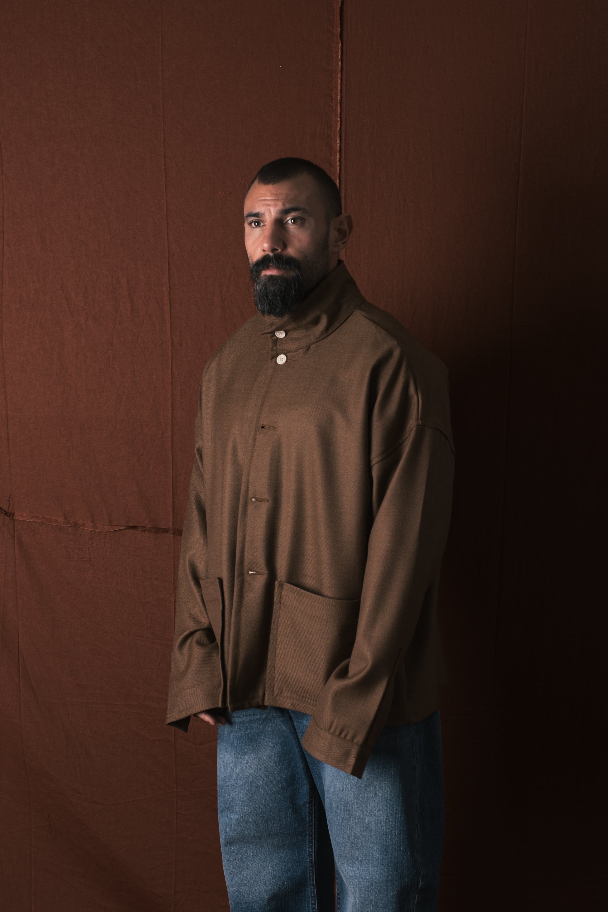 Giacca/Camicia In Lana Bruciato