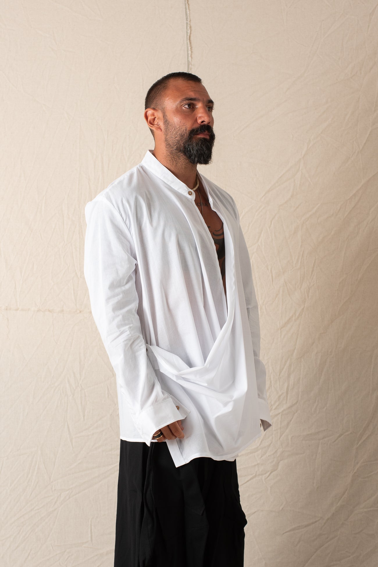 Camicia Asimmetrica Bianco