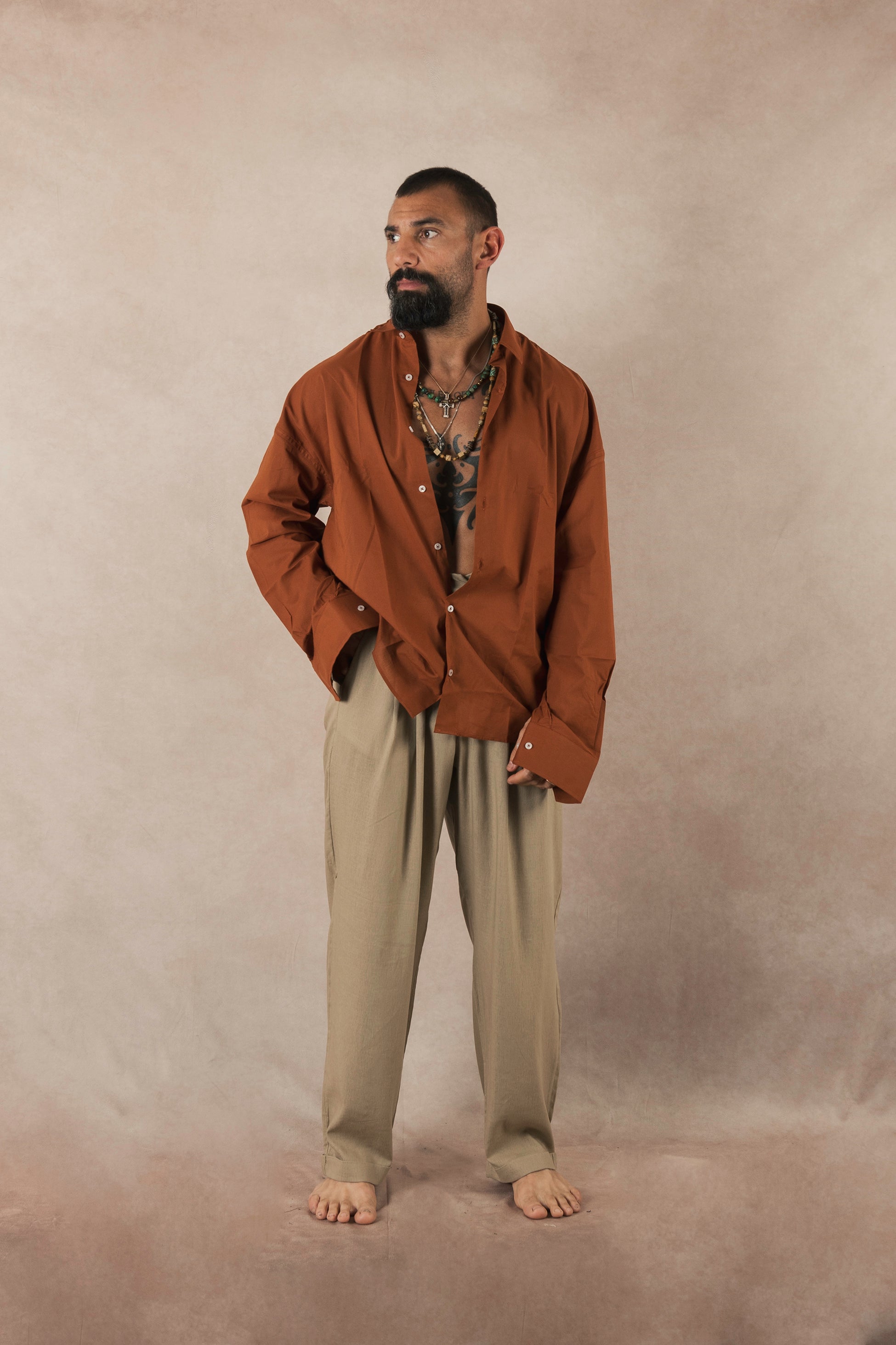 Oversized Cotton Earth Shirt