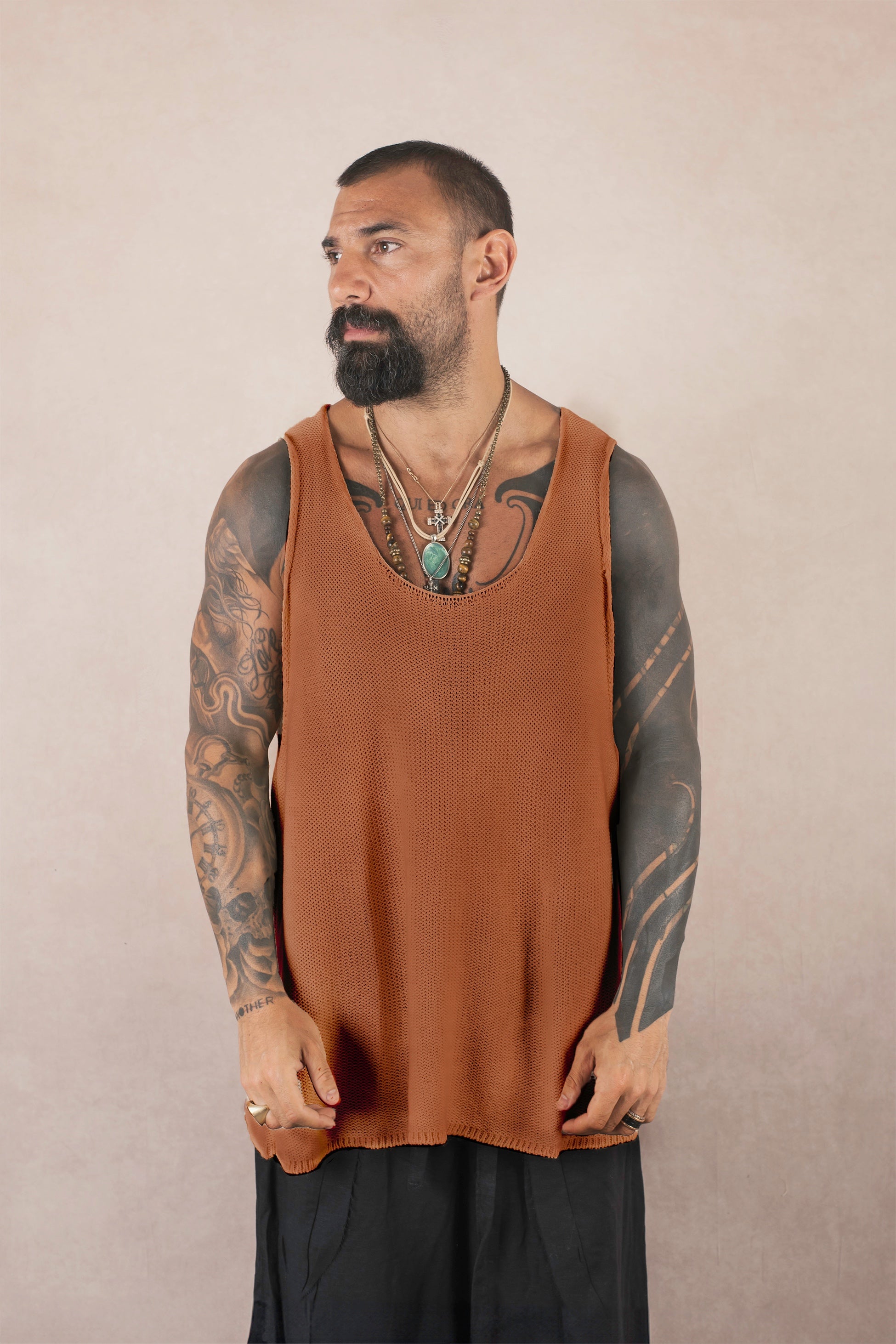 Canotta In Maglia Terra