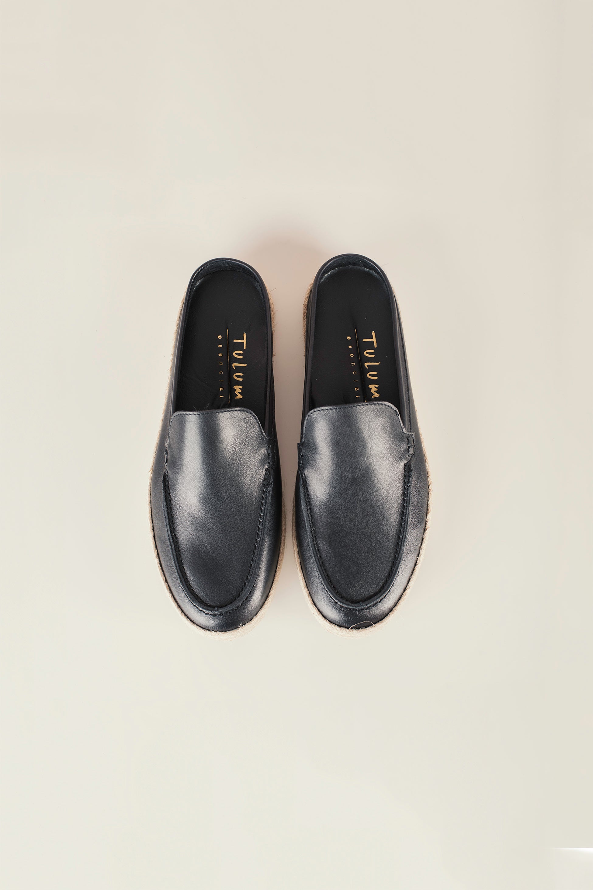 Sabot Espadrillas  In Pelle Nero