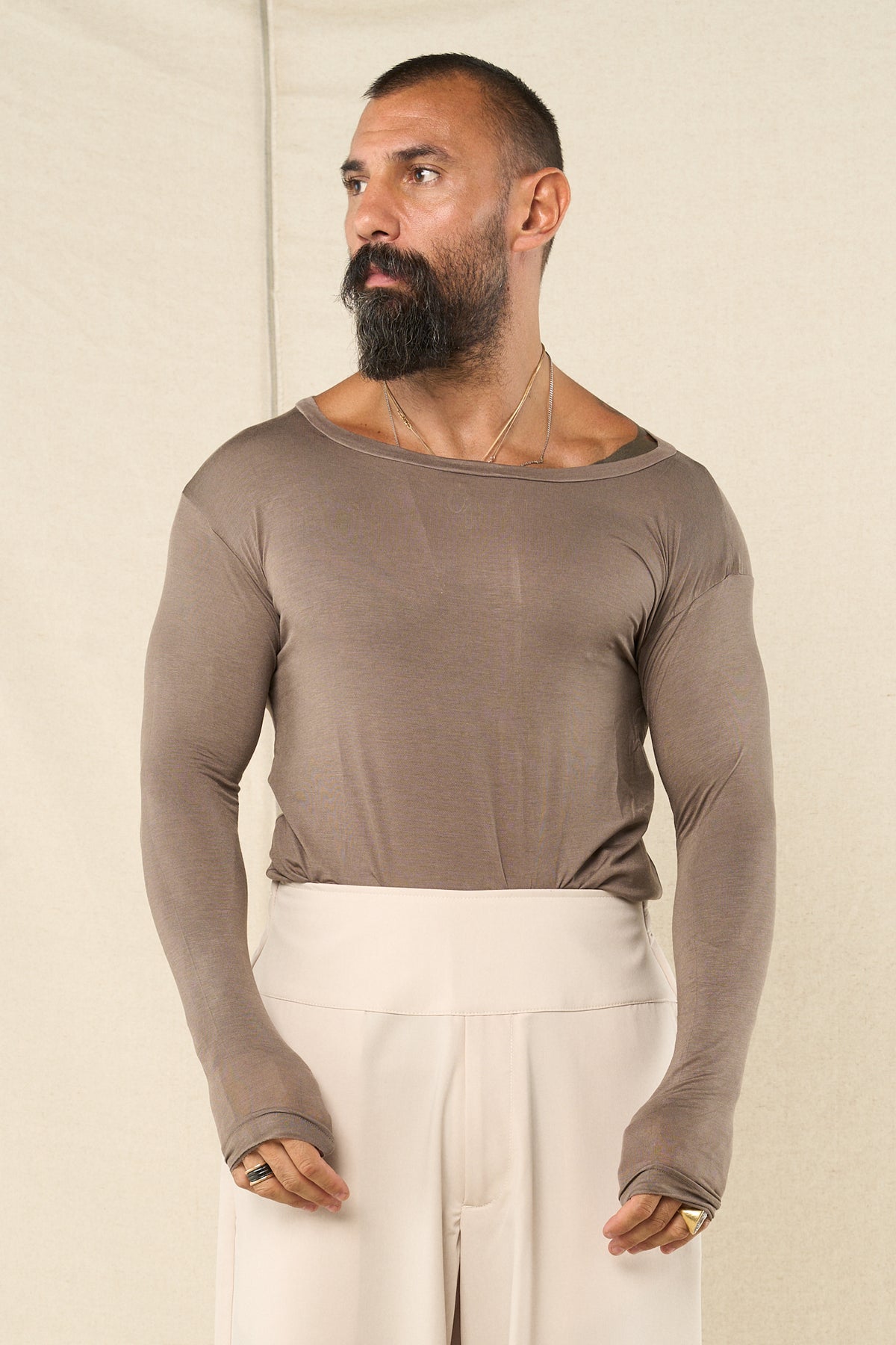 T-shirt Viscosa  M/L Fango