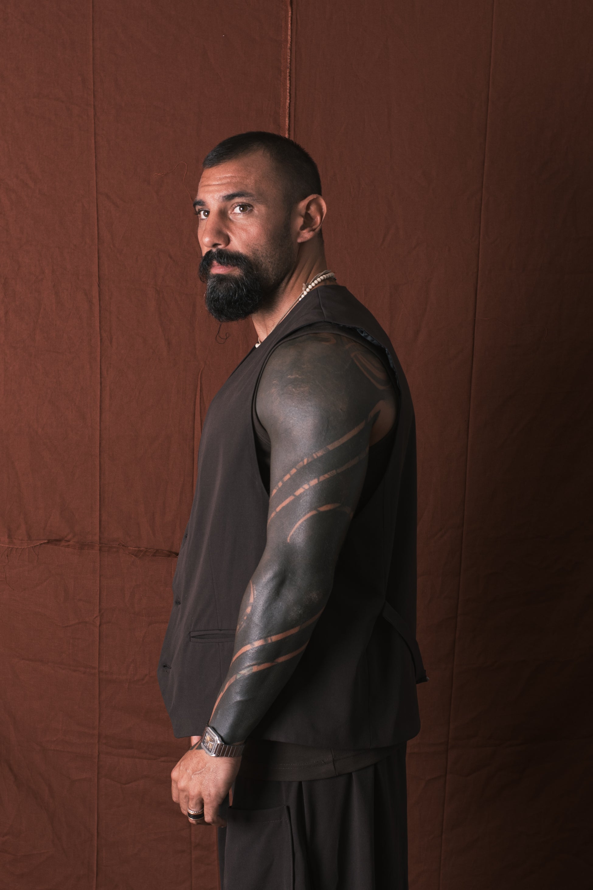 Gilet 3 Bottoni Moro