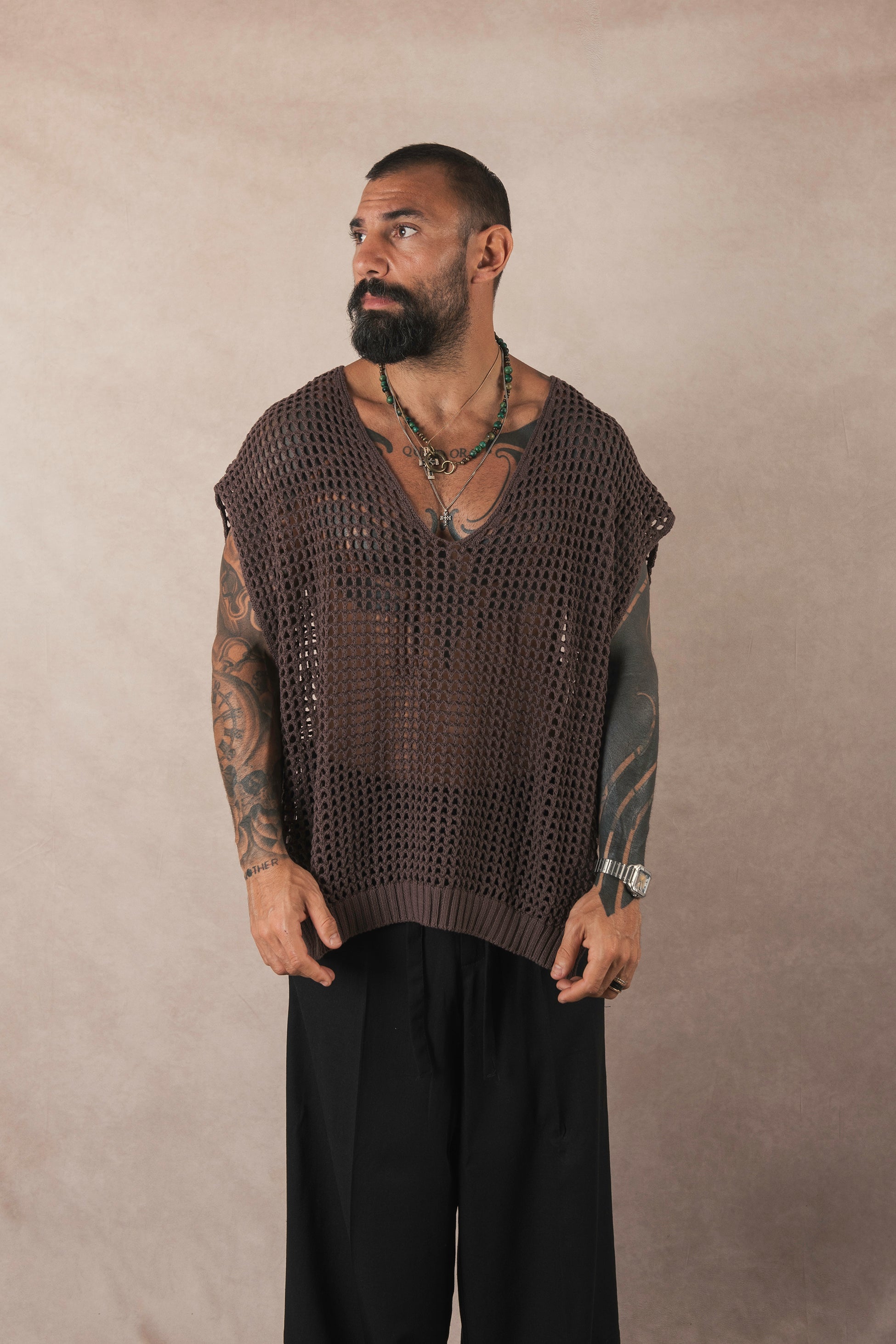 Smanicato In Maglia Open Moro