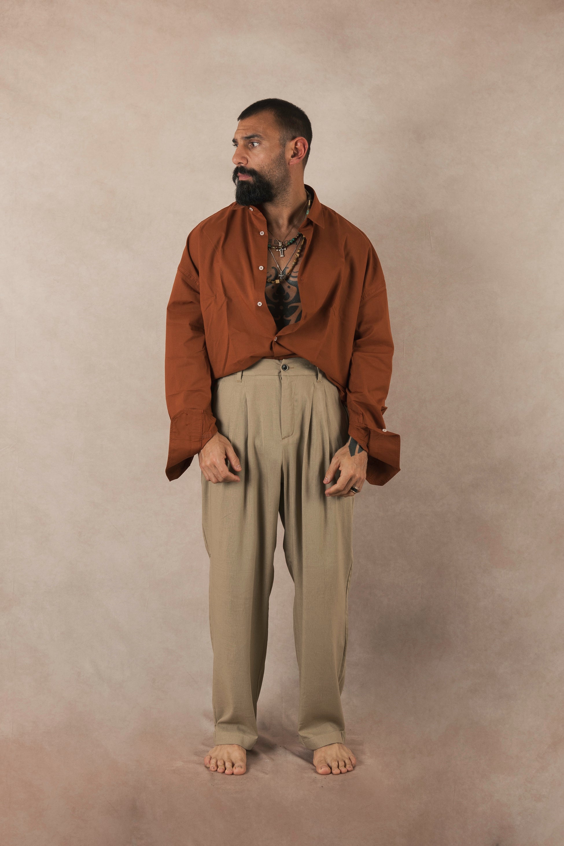 Oversized Cotton Earth Shirt