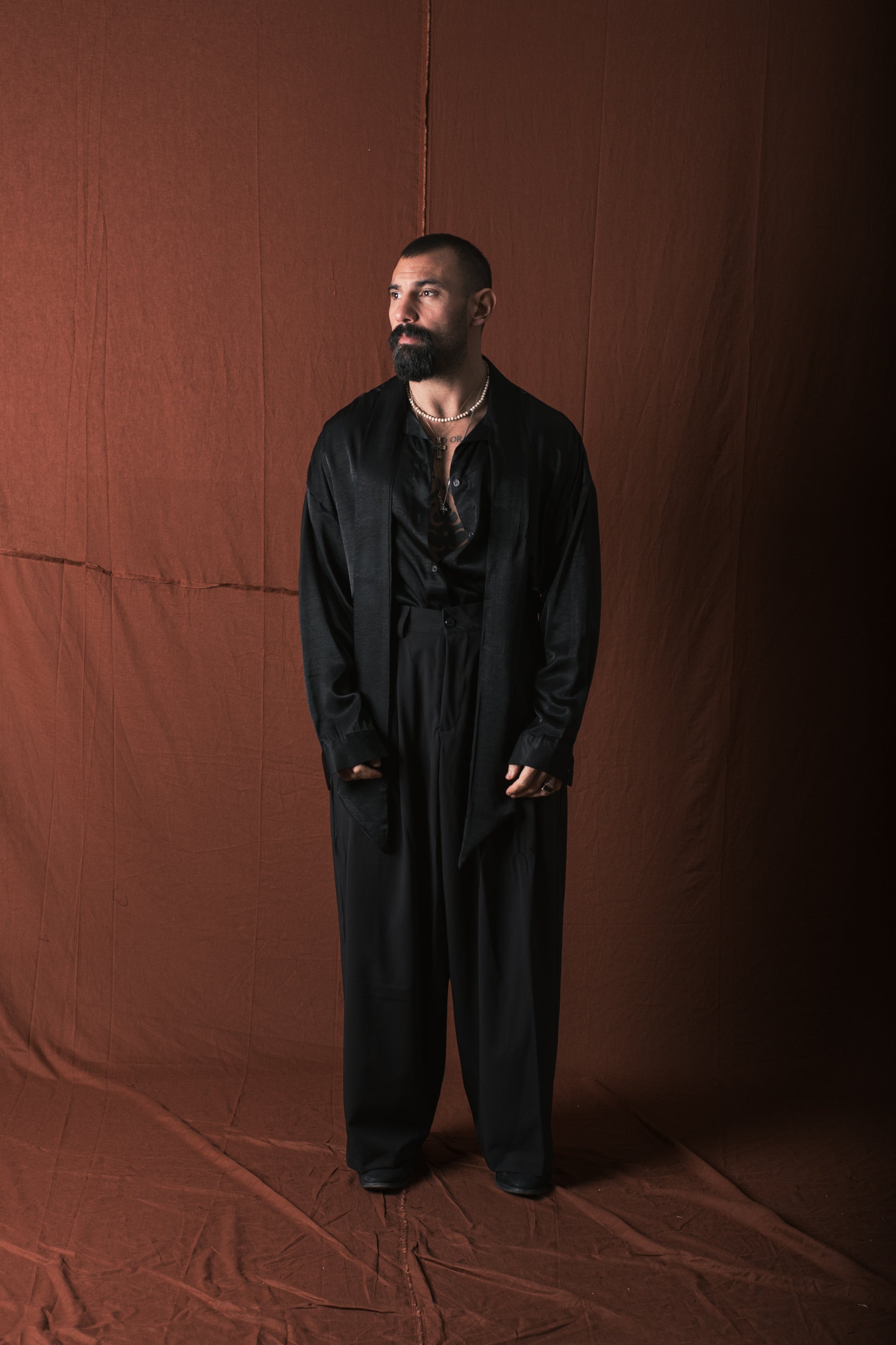 Camicia Con Foulard Nero