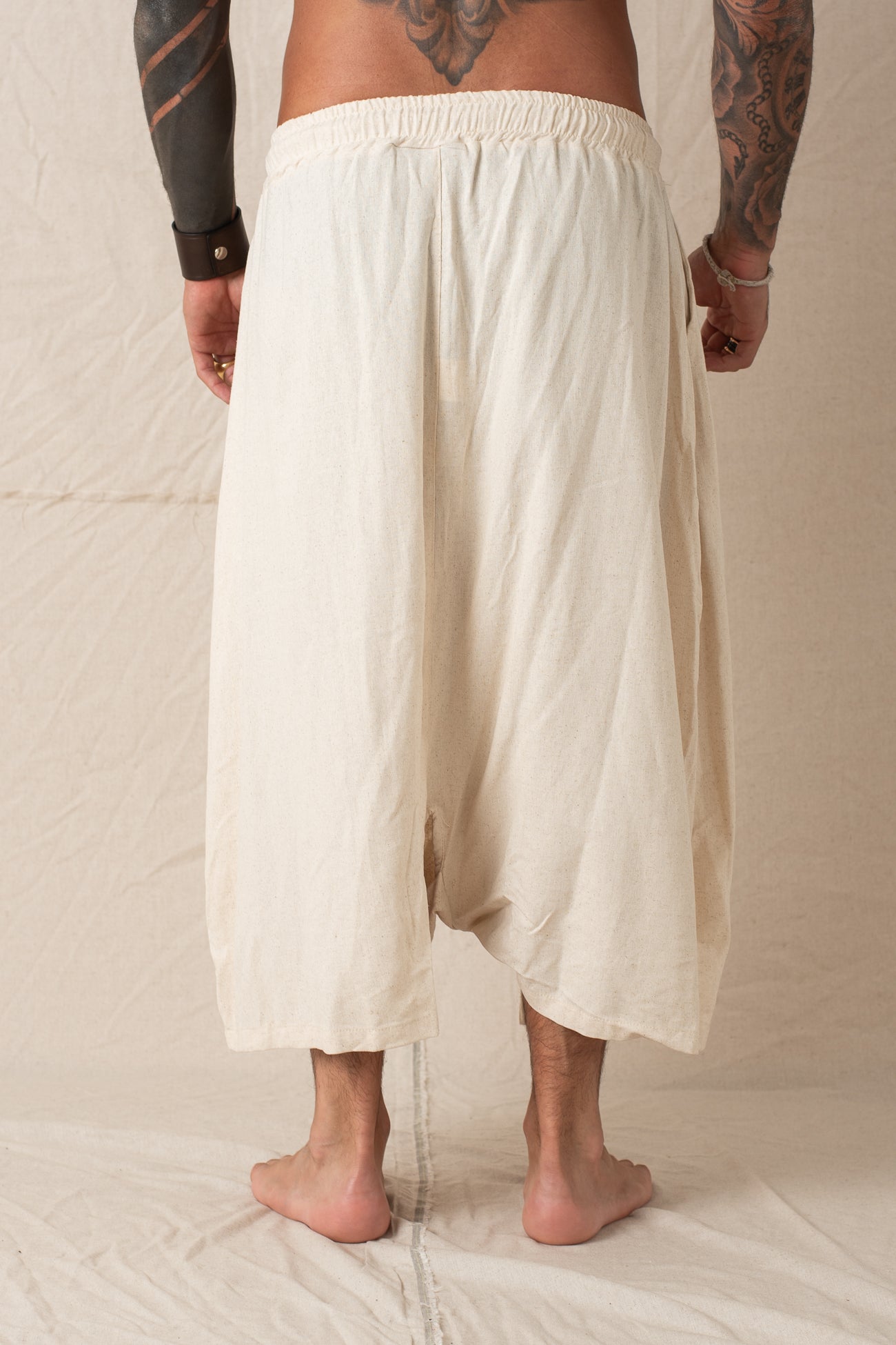 ShortAsimmetrico In Lino  Naturale