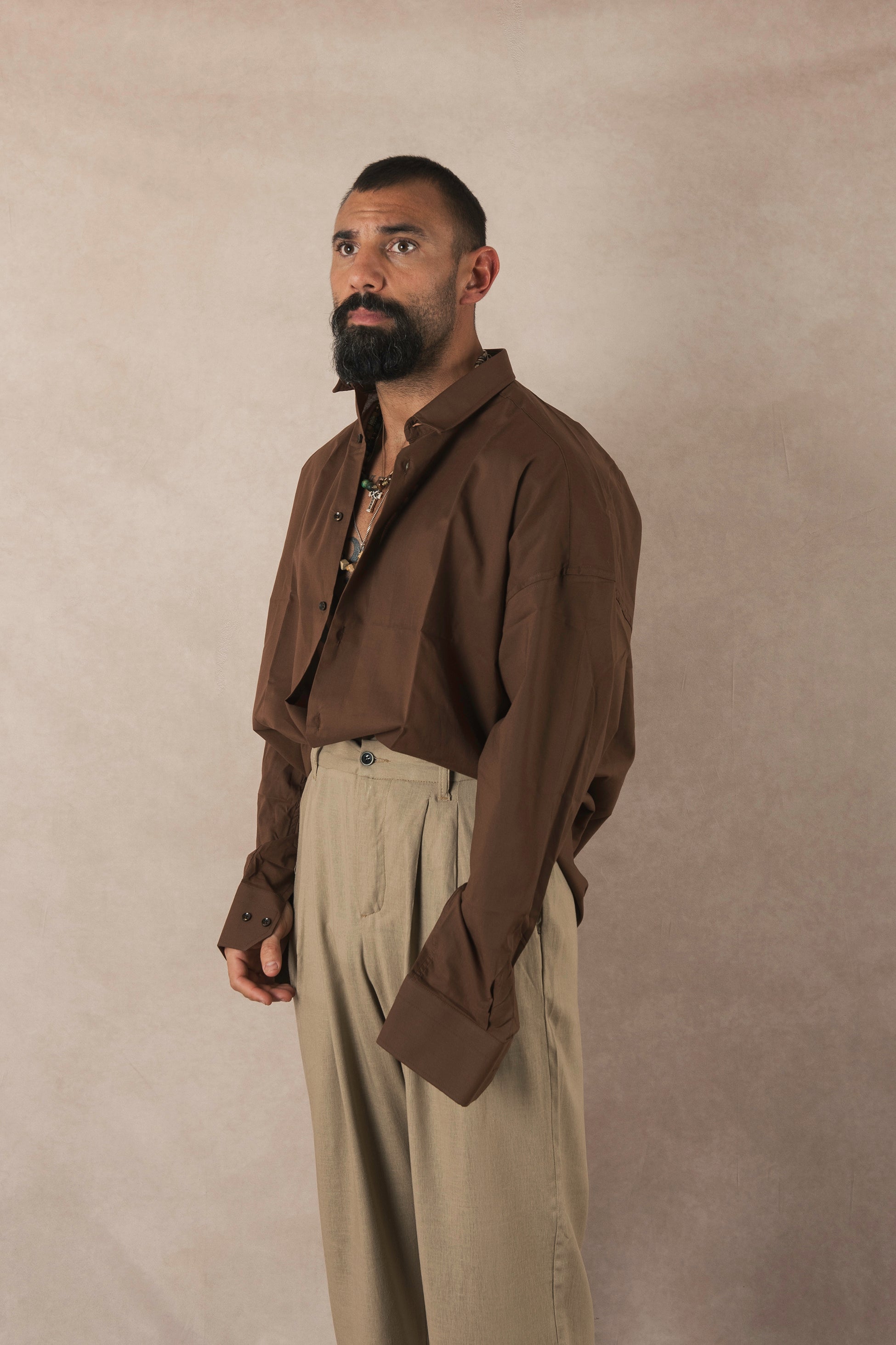 Oversized Cotton Shirt Moro