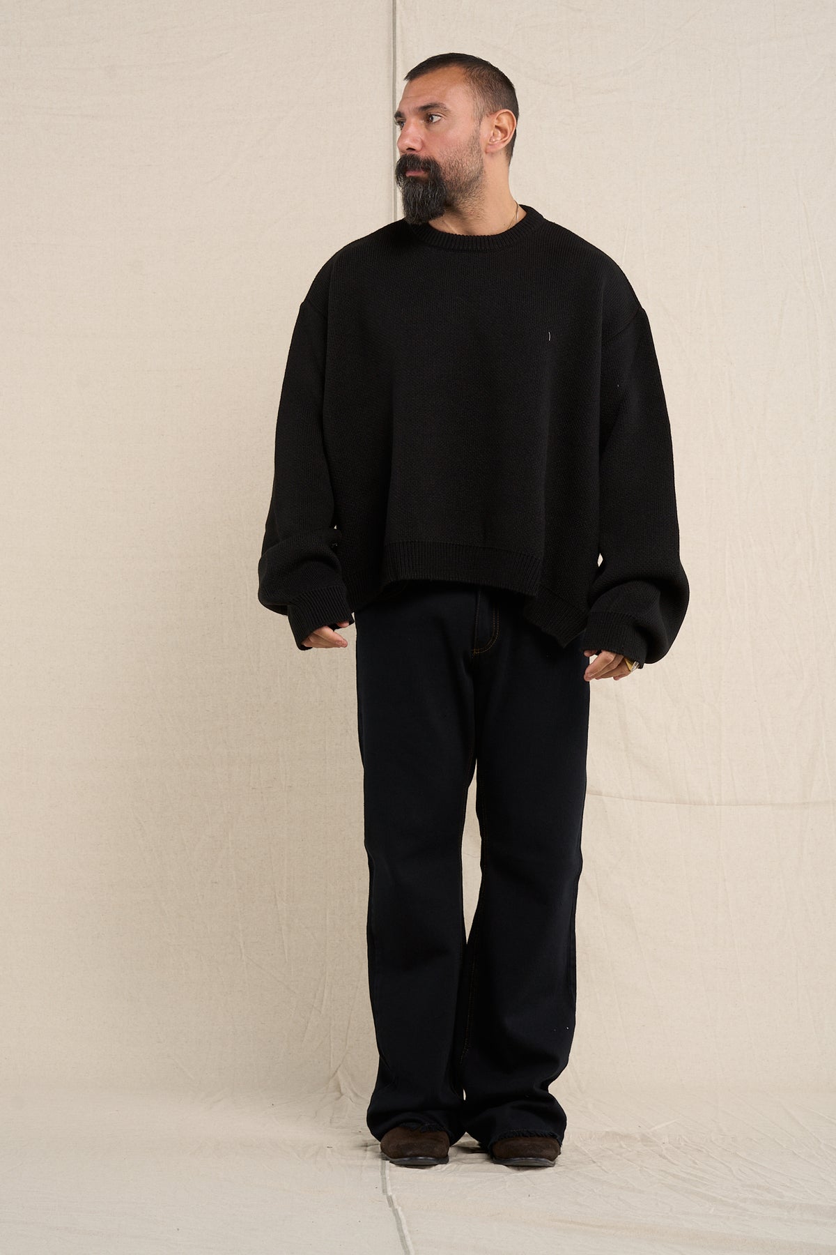 Maglione BigOver In Lana Nero