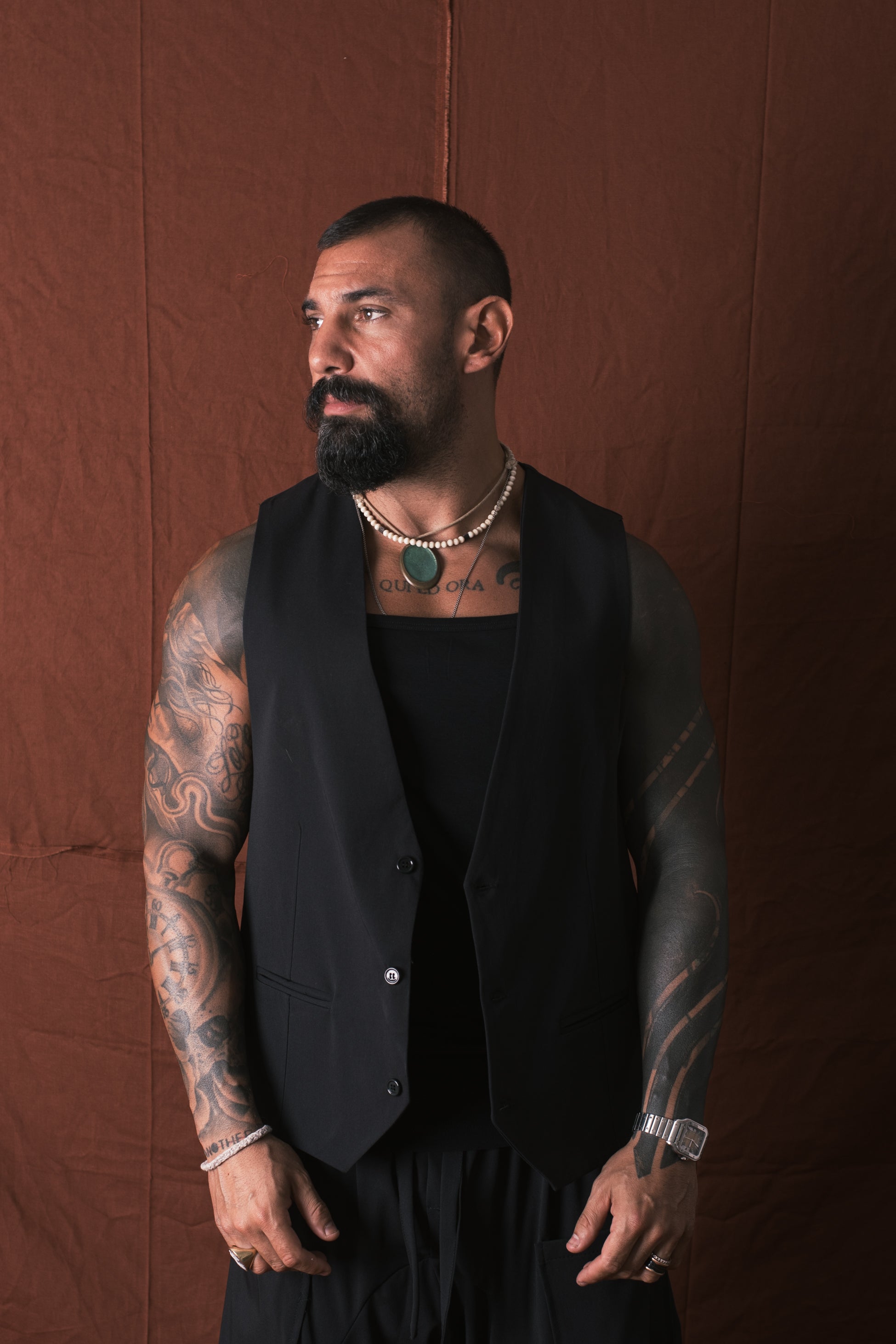 Gilet 3 Bottoni Nero