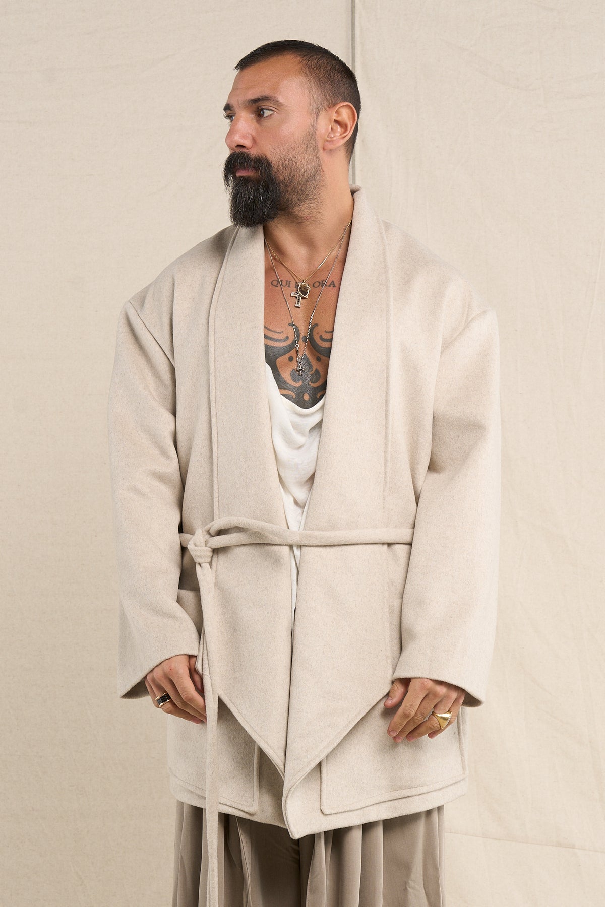 Cappotto Sciallato Greige