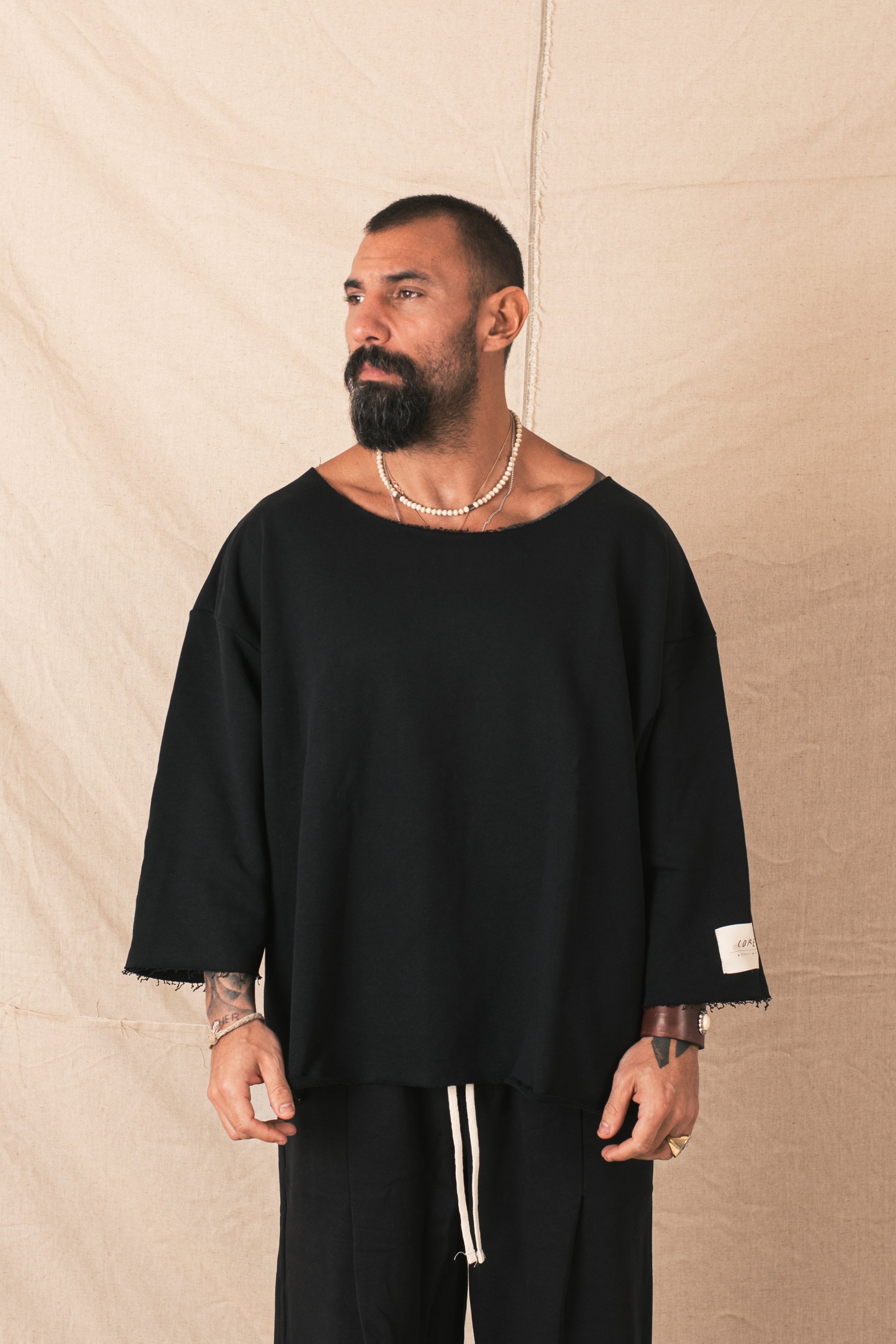 Felpa Collo Barca Nero