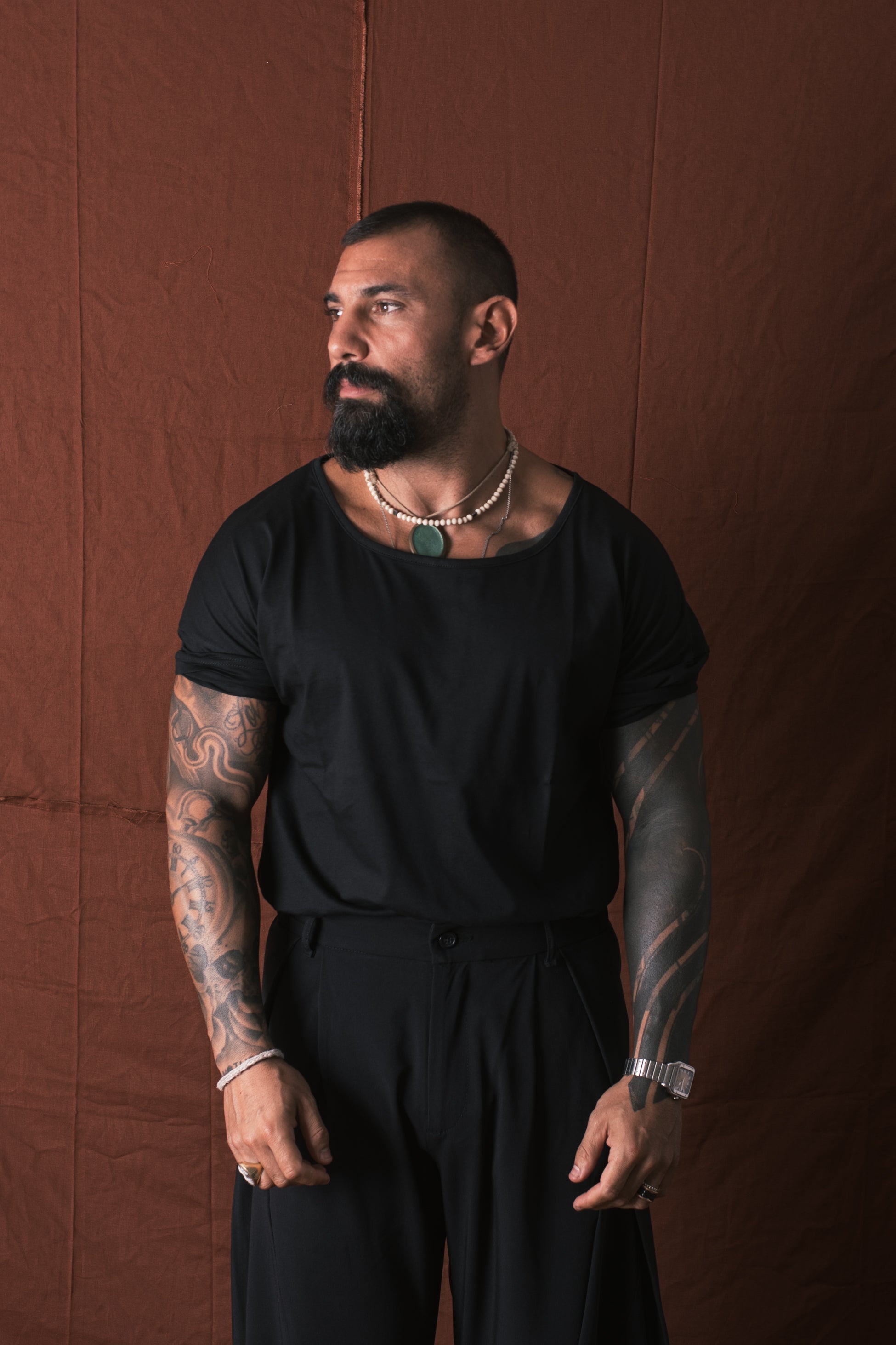 T-Shirt Mezza Manica Nero