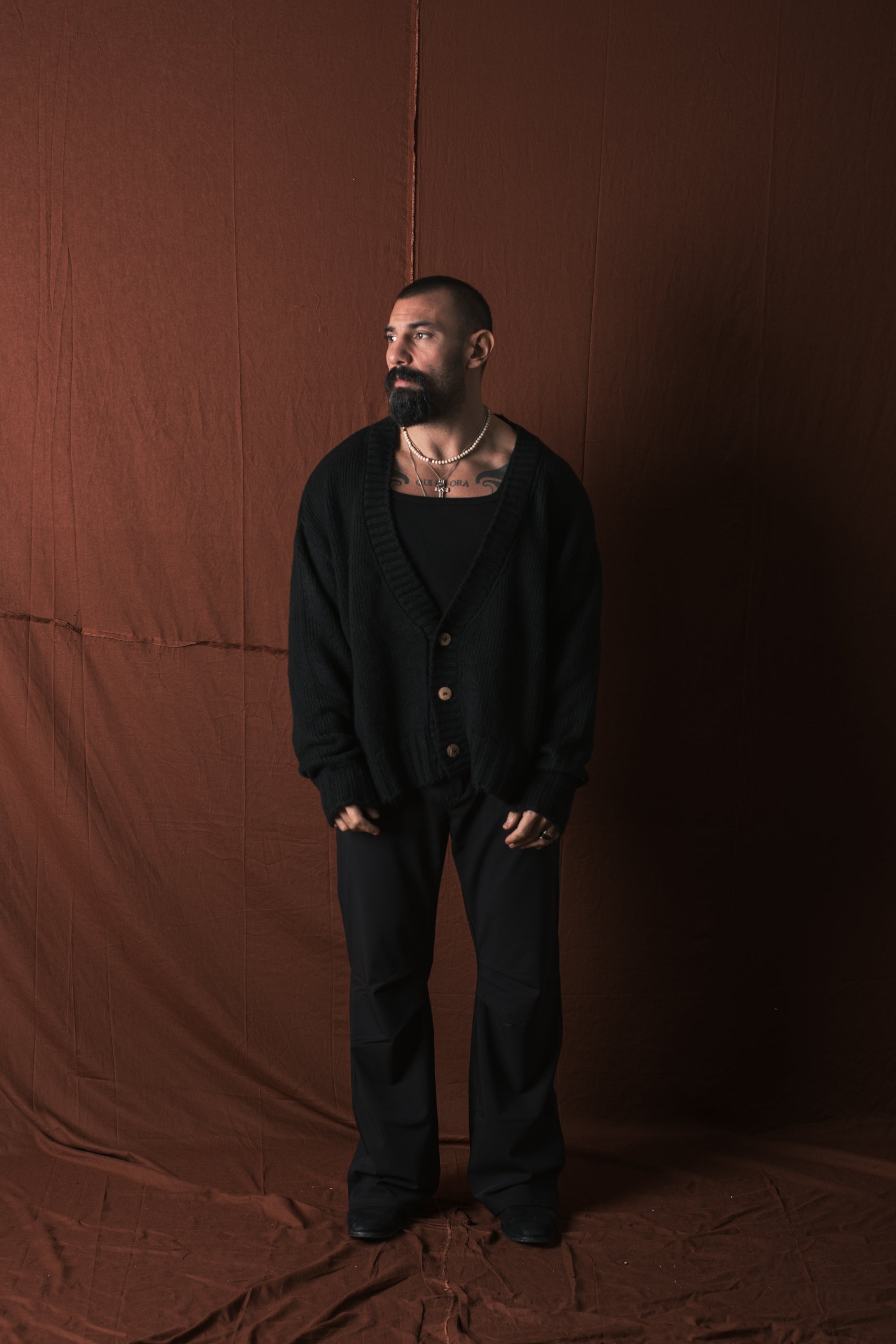 Cardigan Big Over  Nero