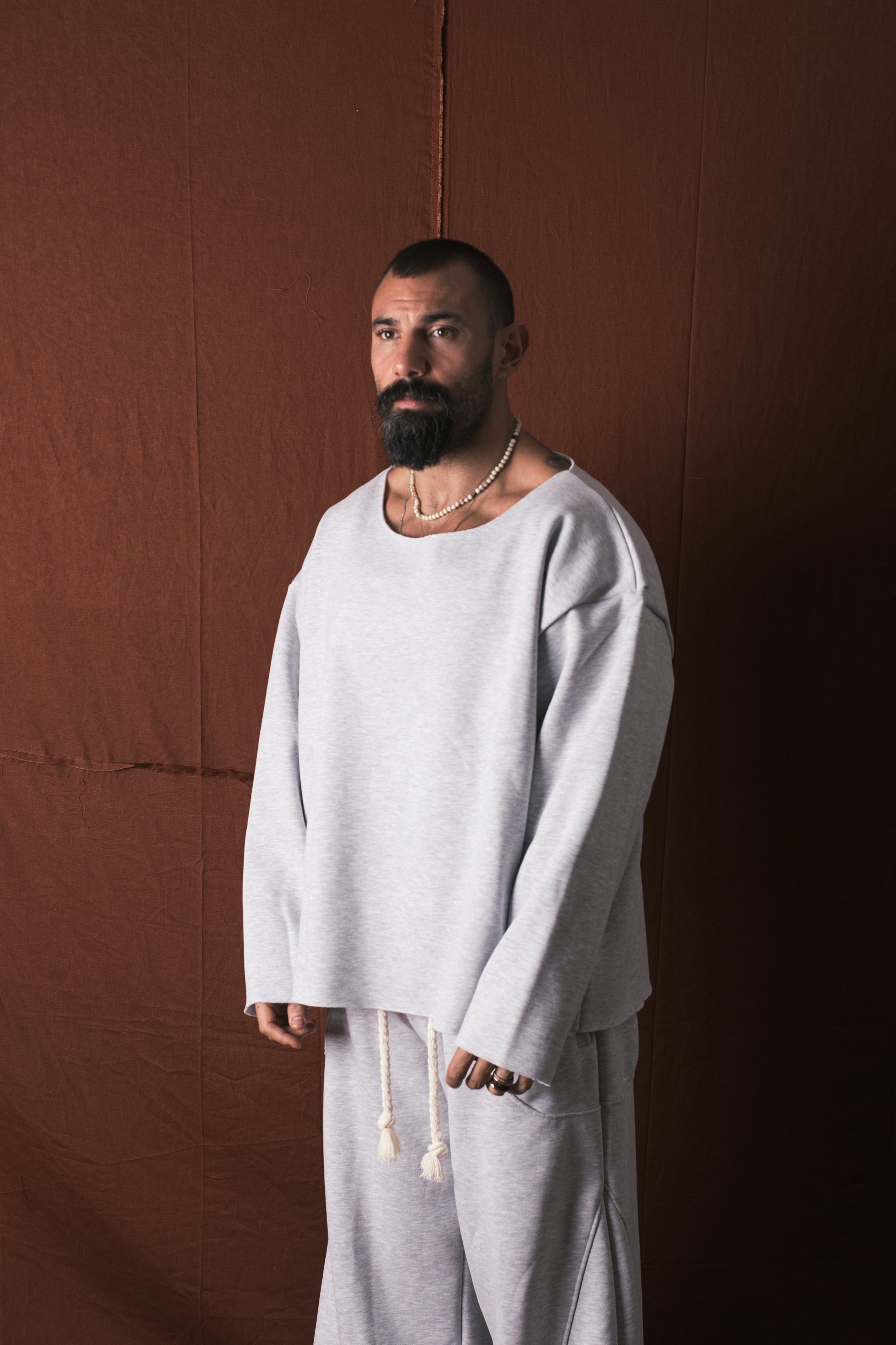 Felpa Collo Barca Grigio