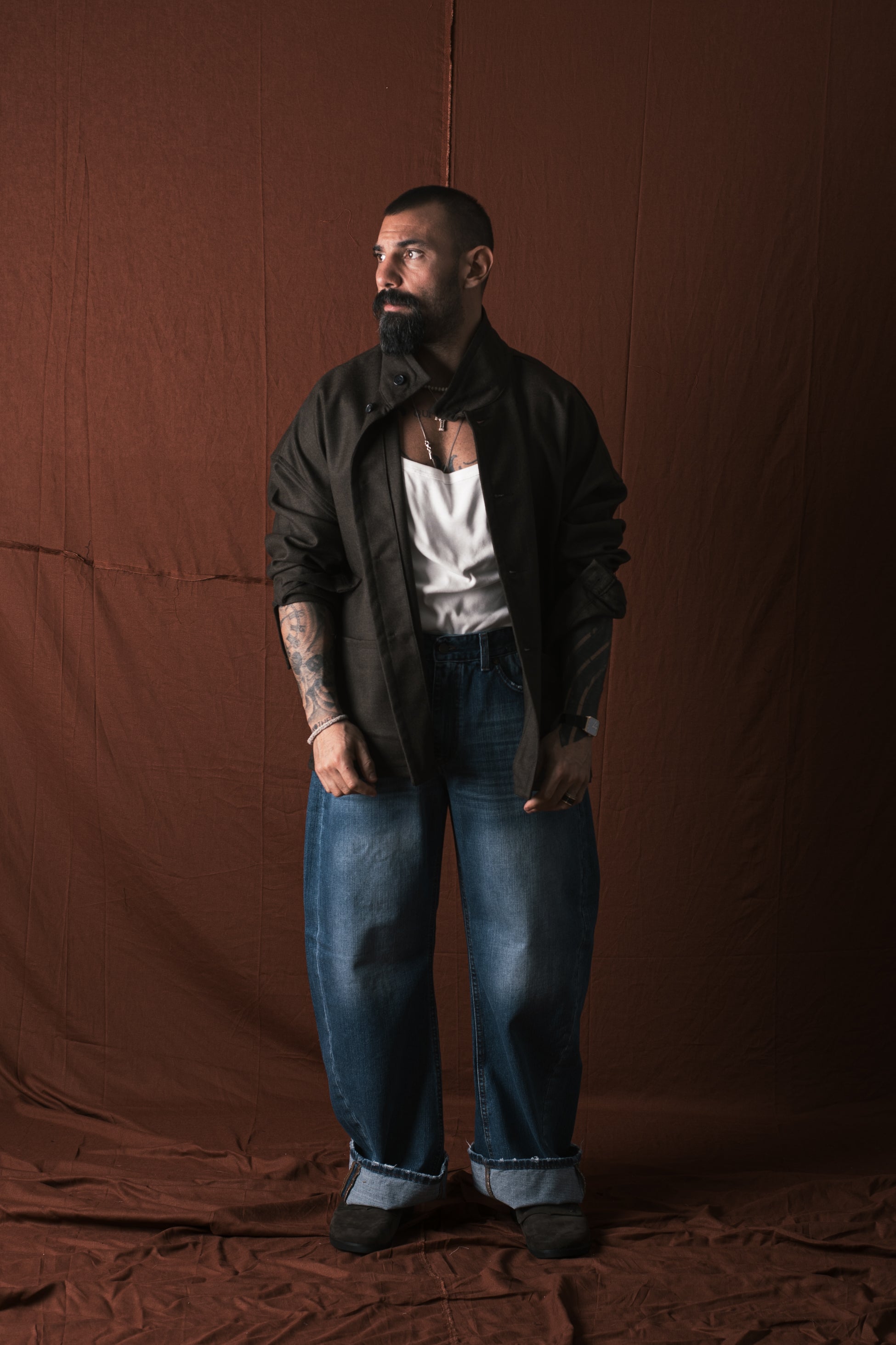 Giacca/Camicia In Lana moro