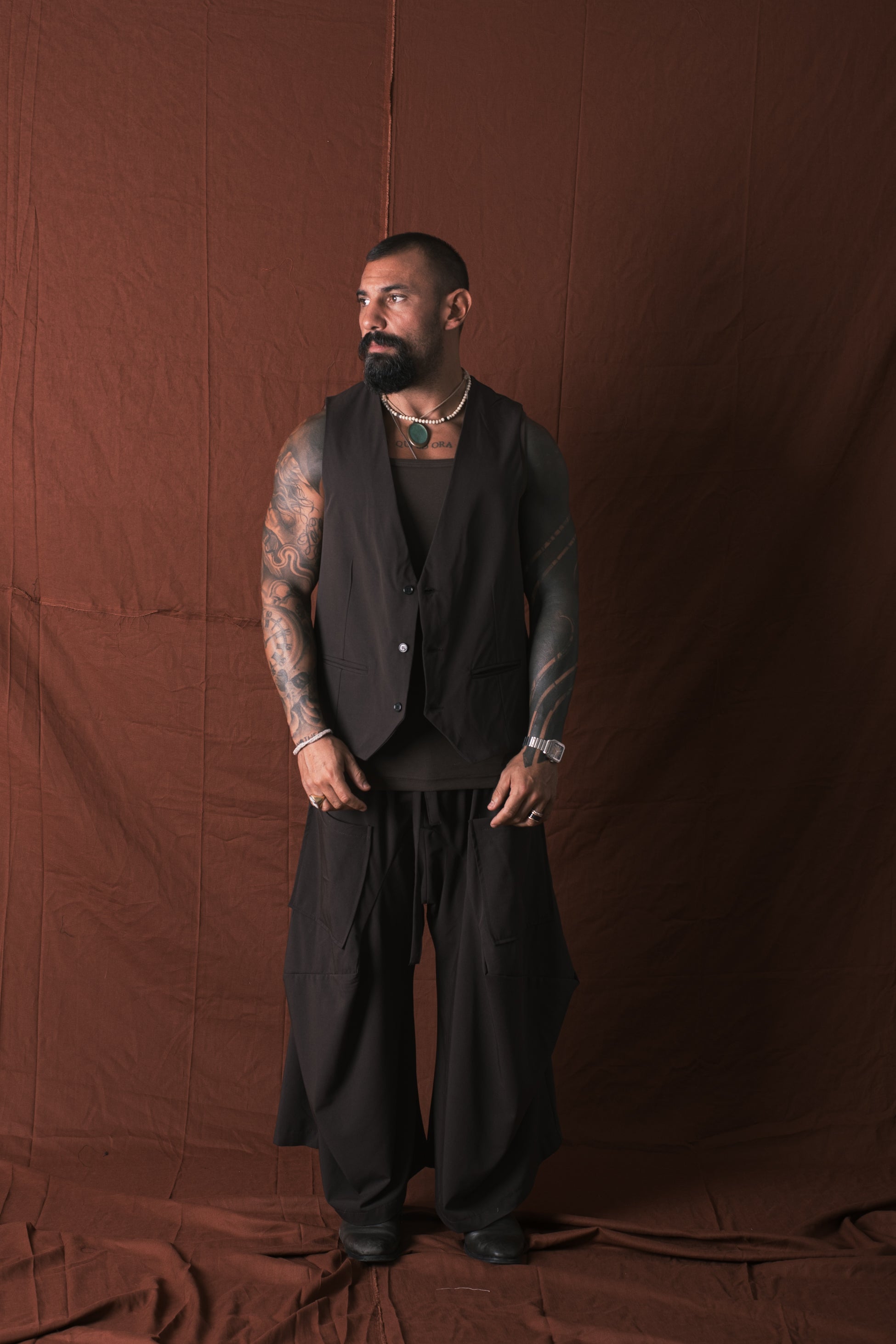 Gilet 3 Bottoni Moro