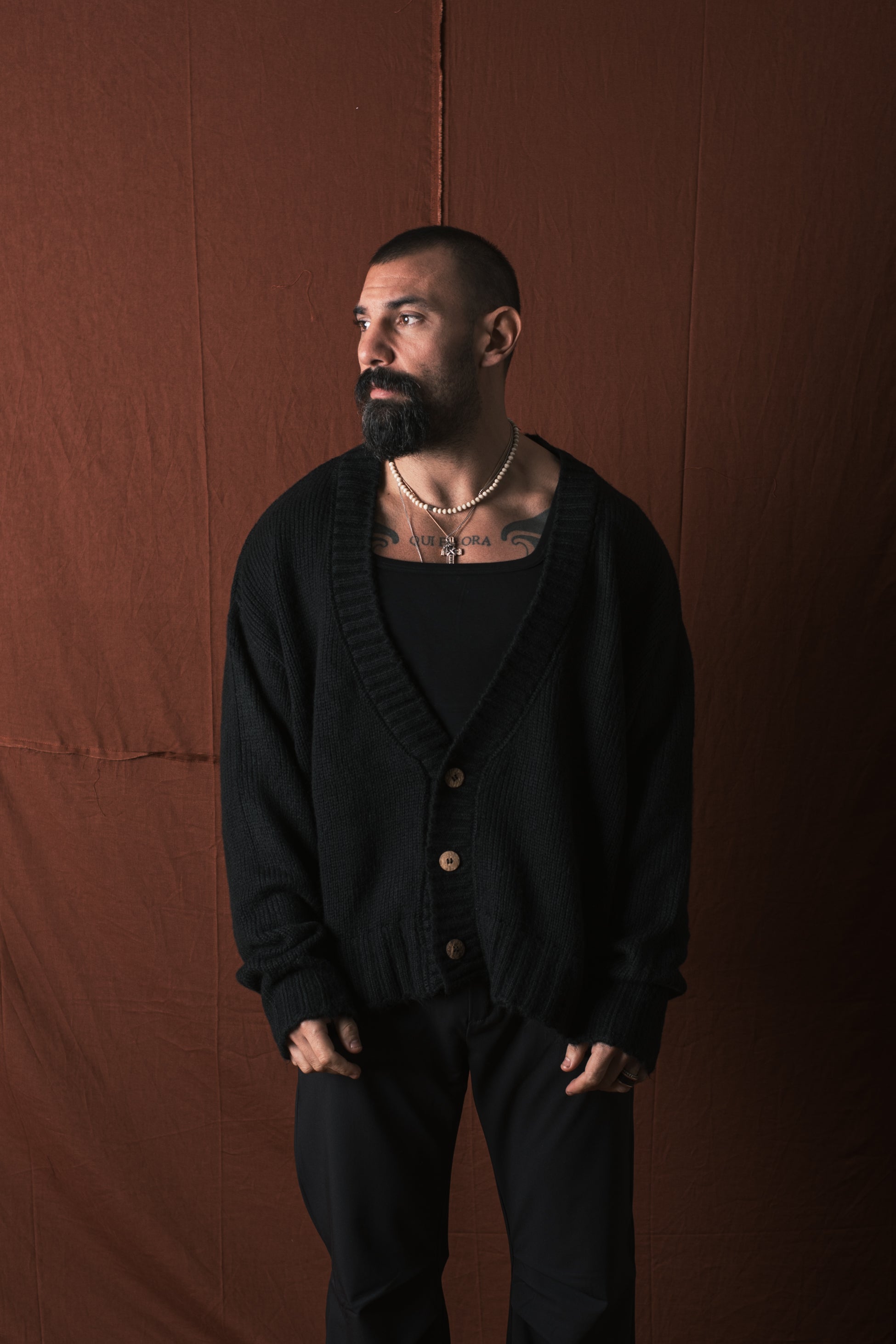 Cardigan Big Over  Nero