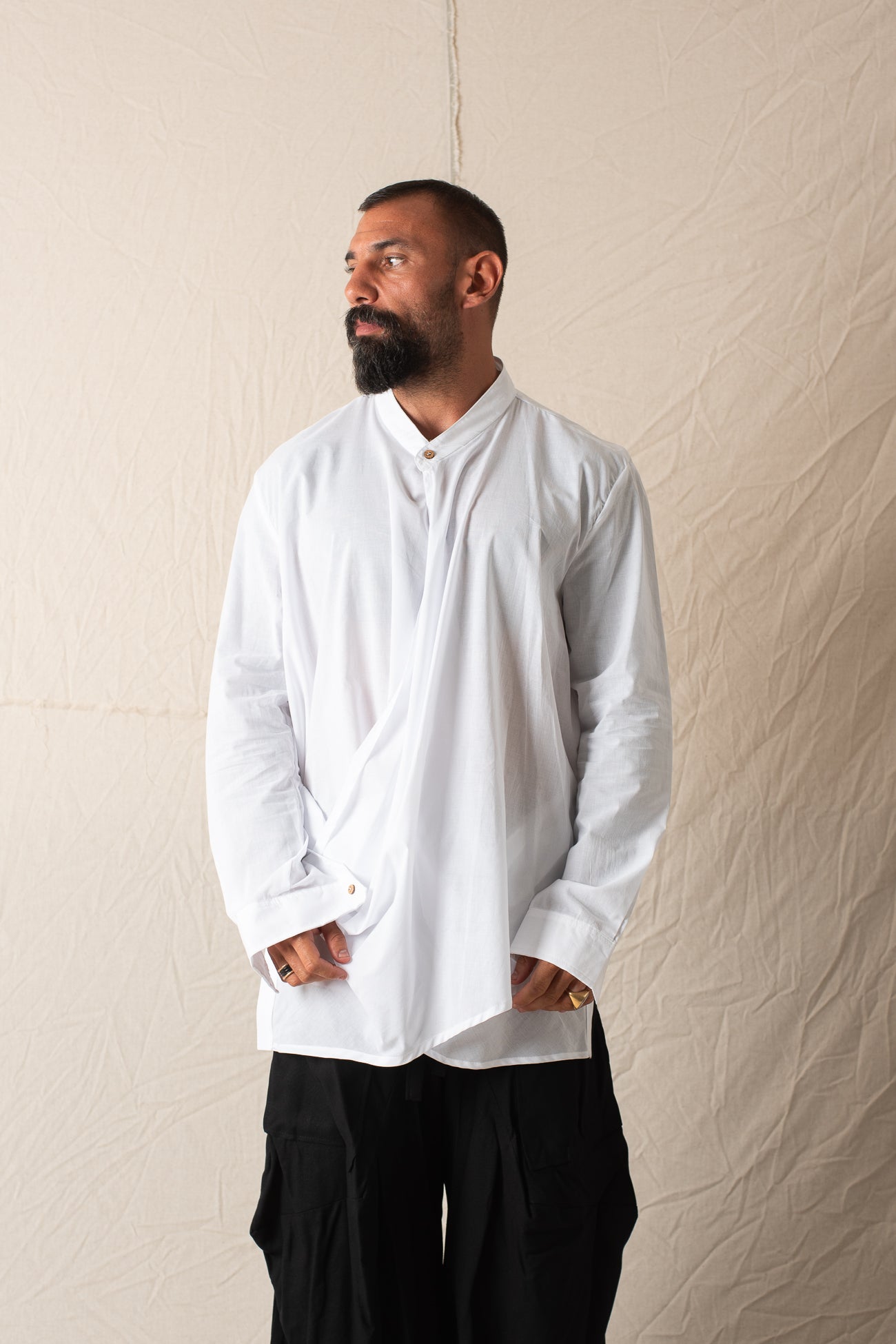 Camicia Asimmetrica Bianco