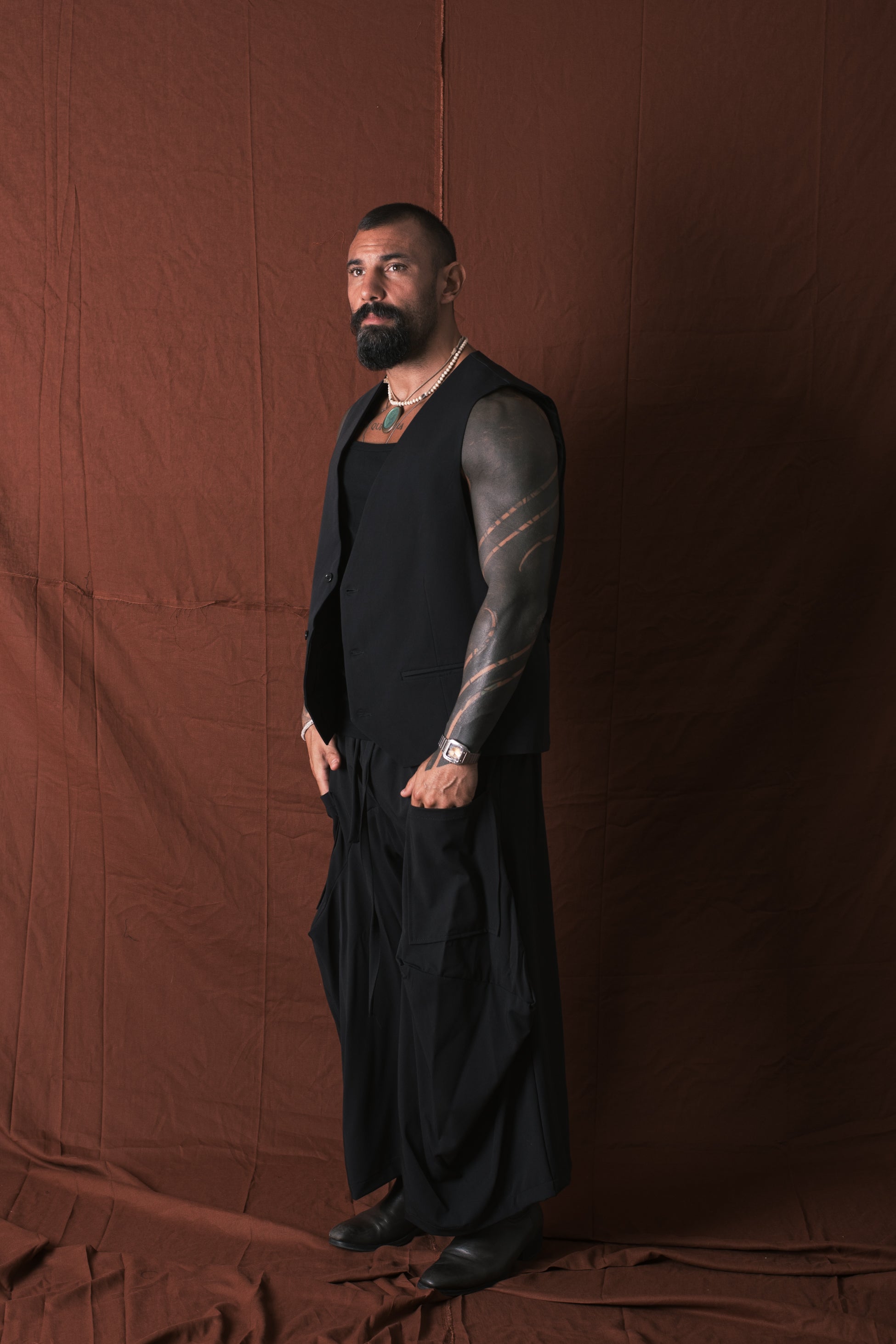 Gilet 3 Bottoni Nero