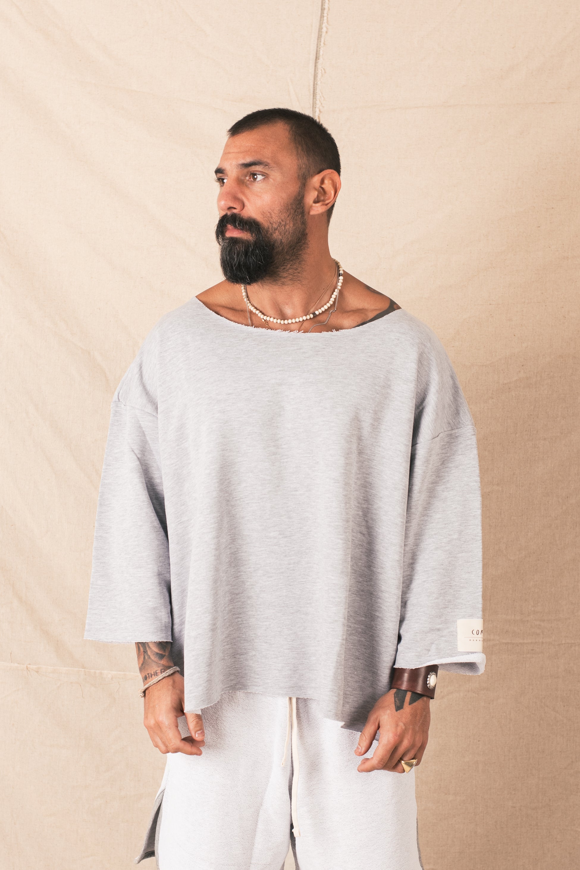 Felpa Collo Barca Grigio