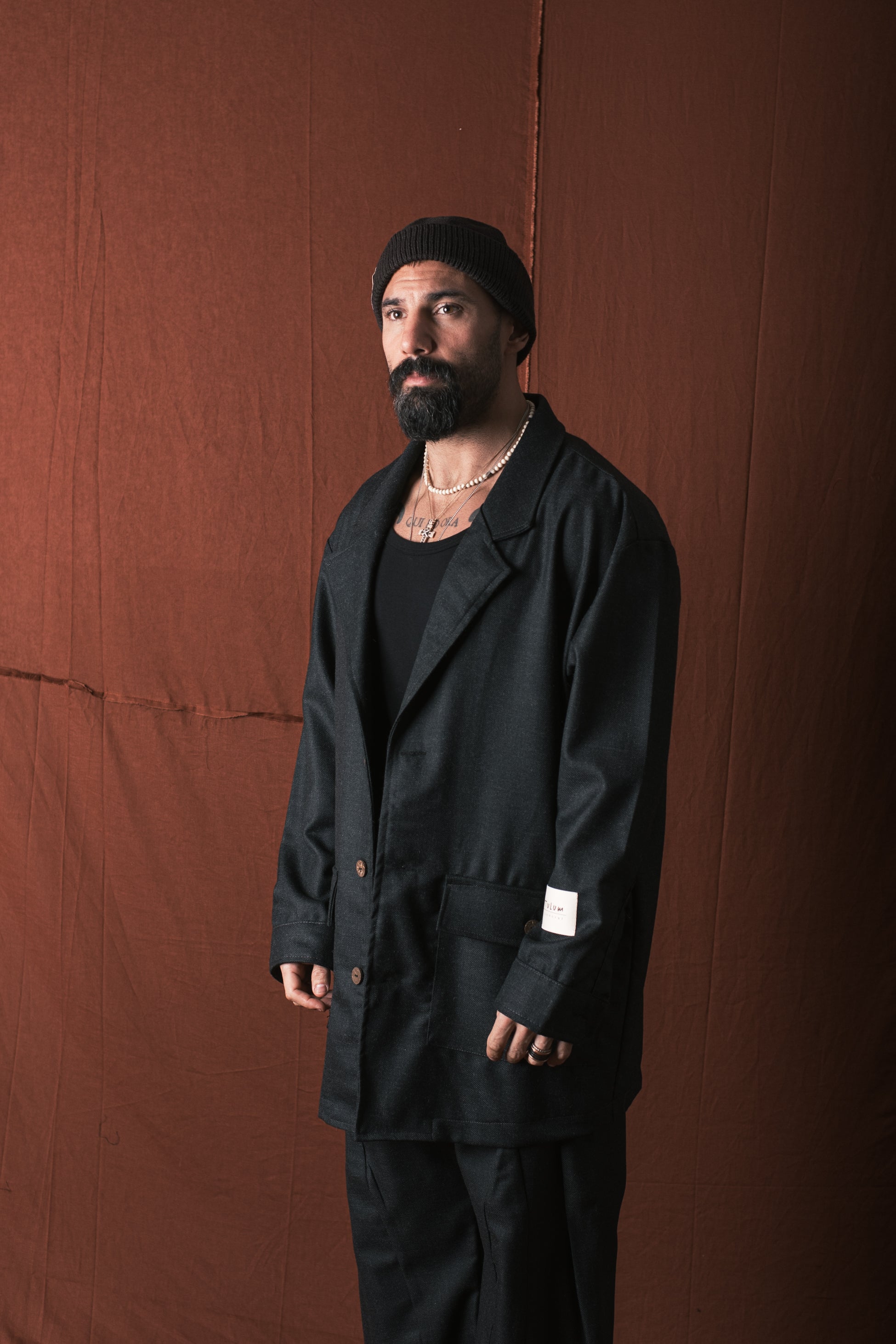 Giaccone in  Lana  Nero