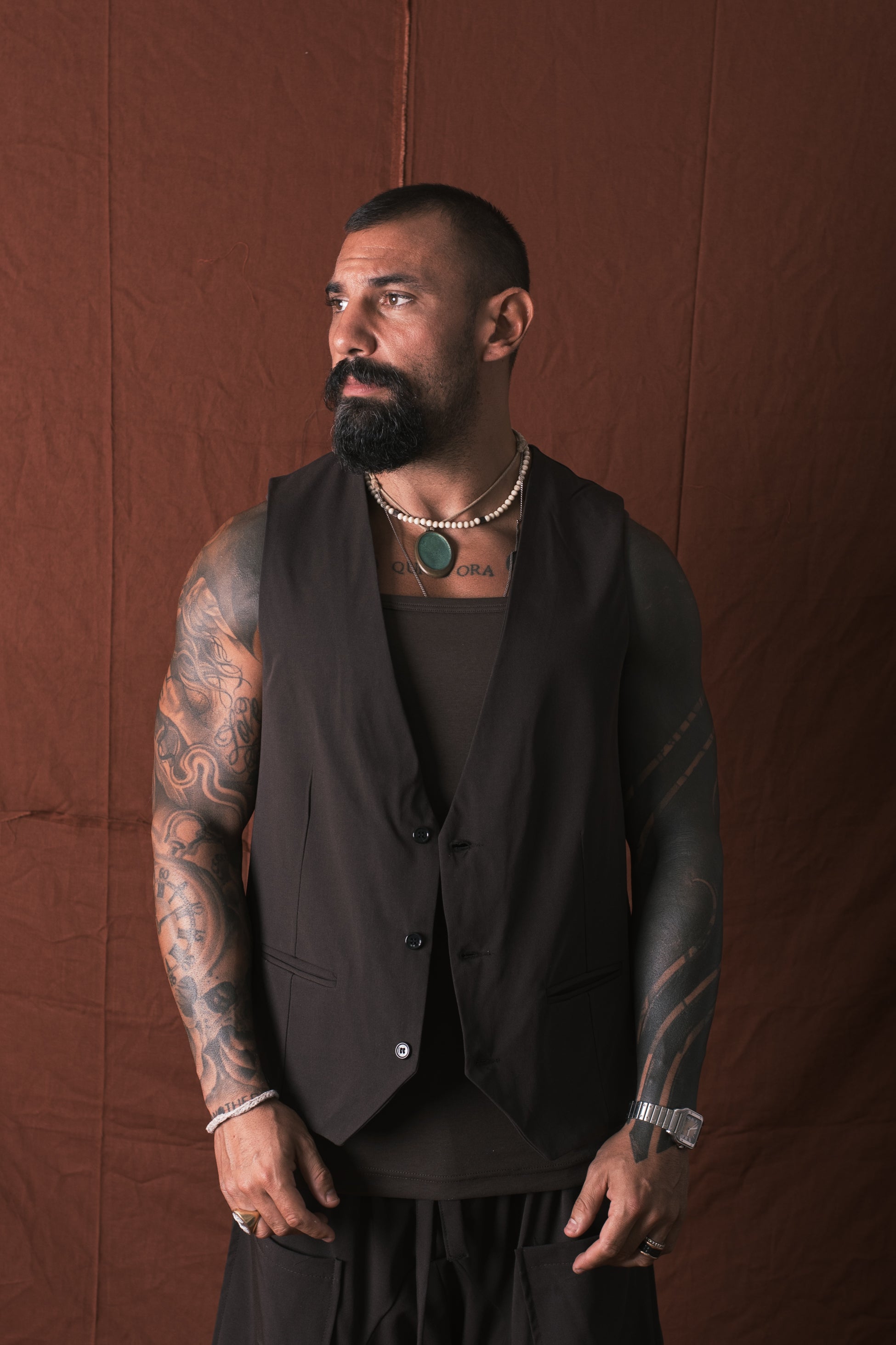 Gilet 3 Bottoni Moro