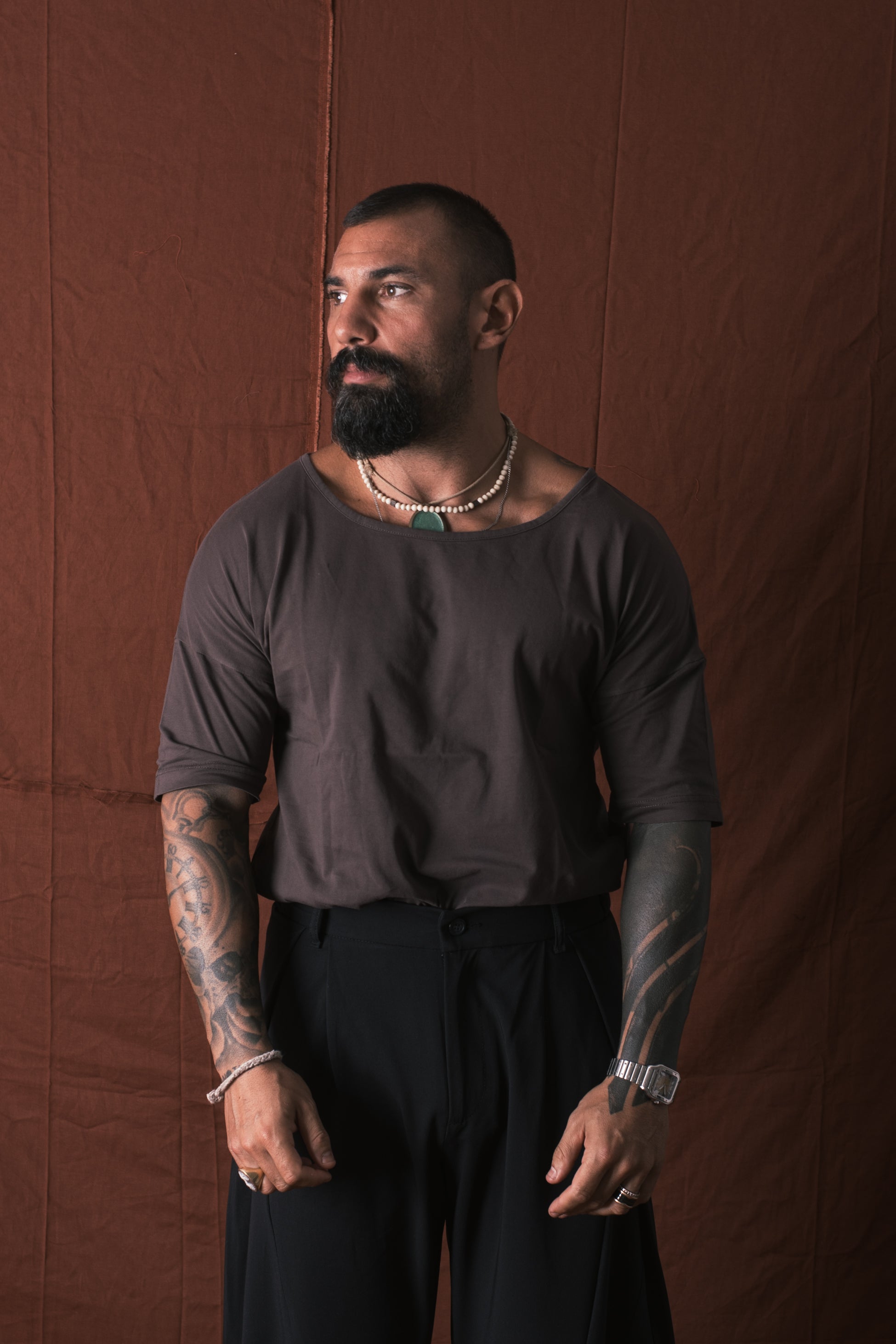 T-Shirt Mezza Manica Moro