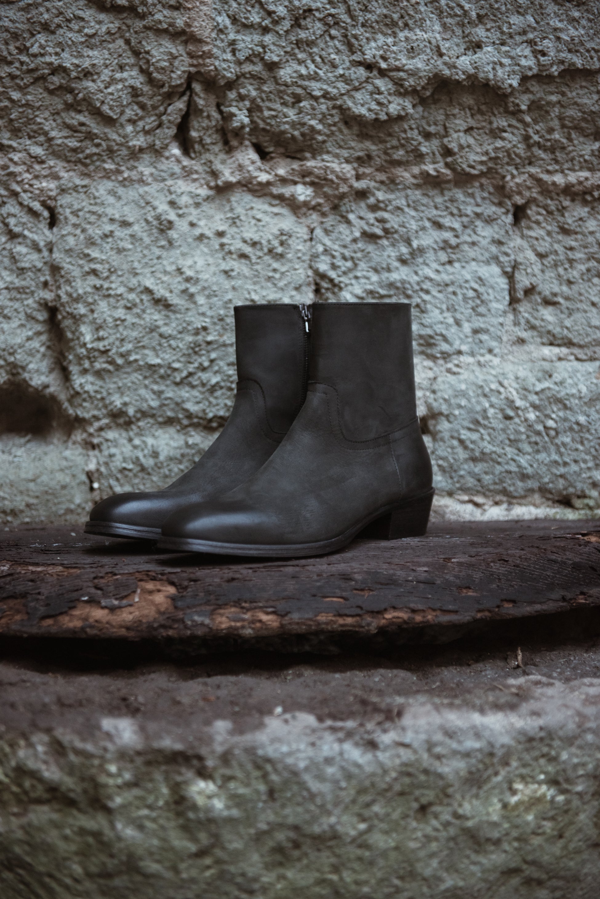 Stivale Con Zip  Nero