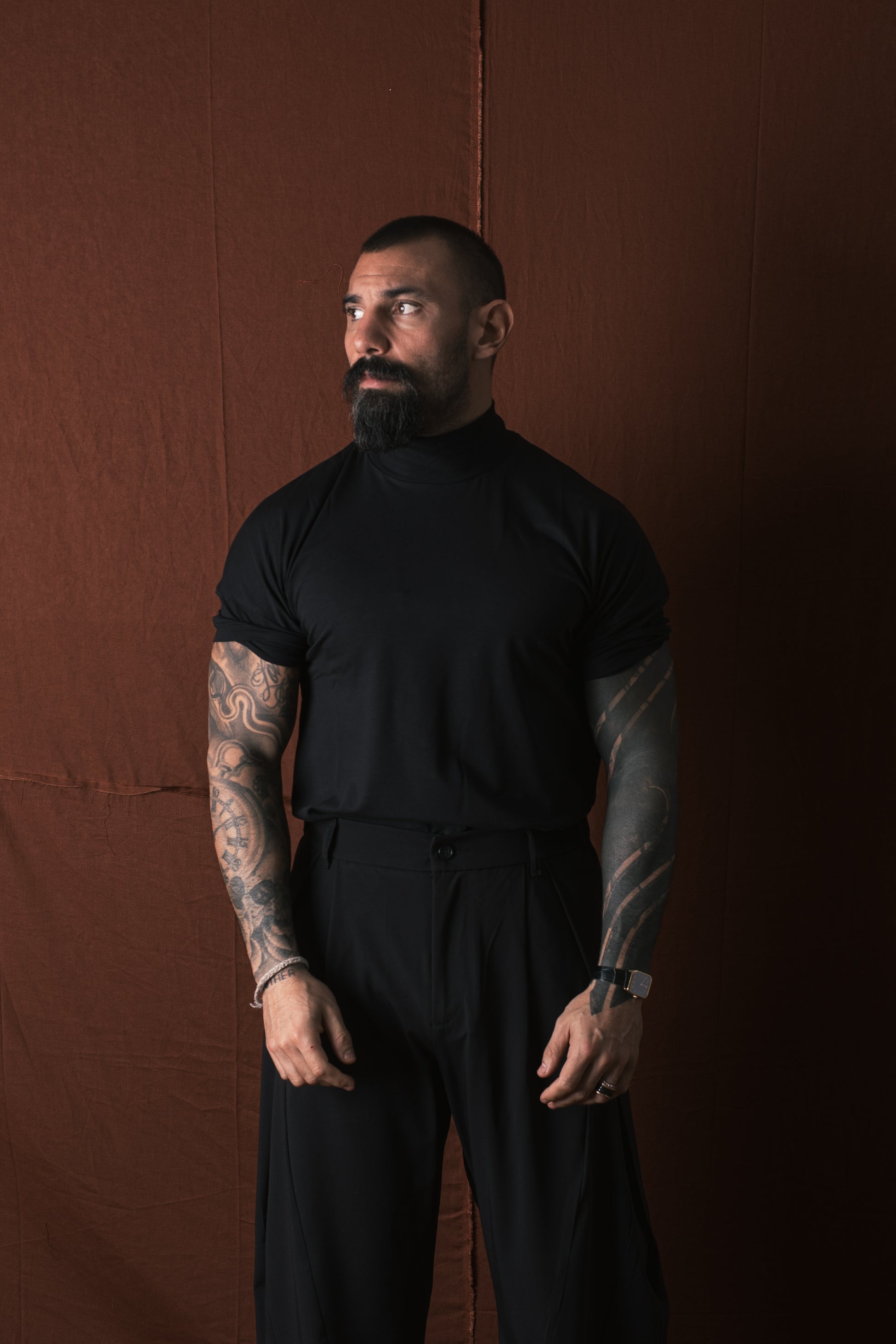 T-shirt Mezzocollo Nero