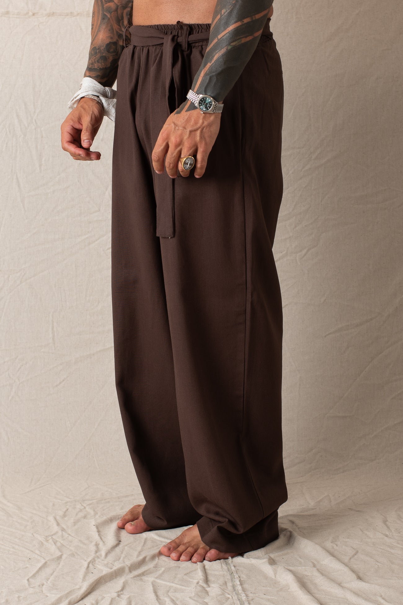 Pantalone Palazzo con Cintura Moro