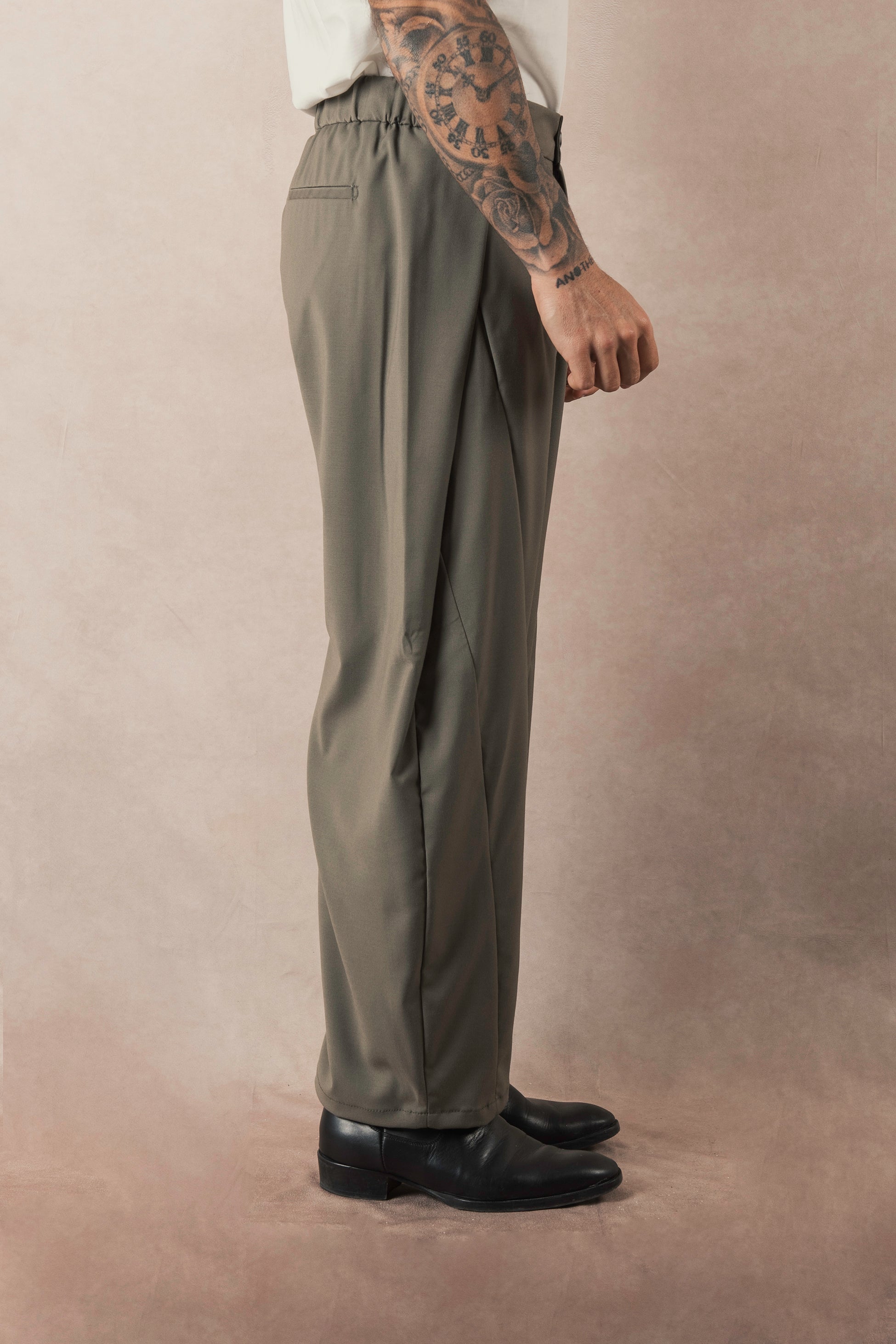 Japan Pants With Green Pleats
