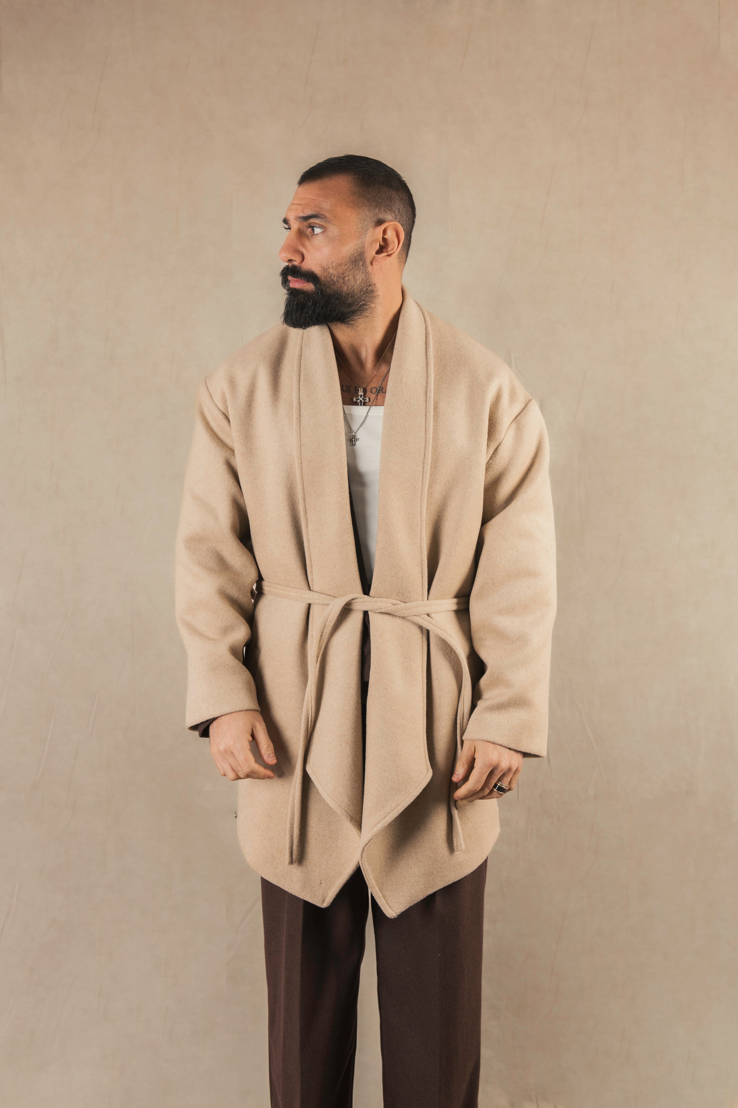 Cappotto Sciallato Beige