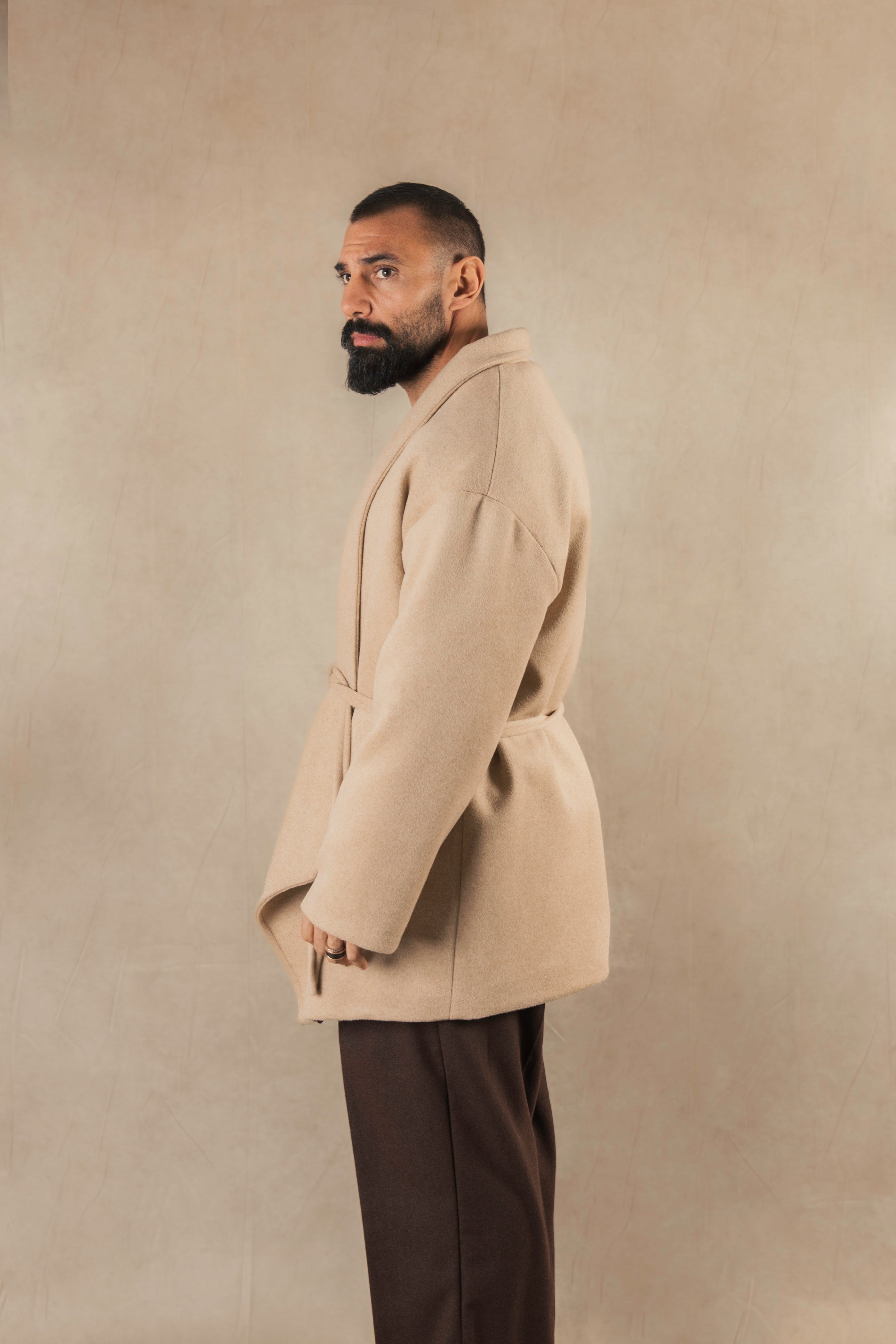 Cappotto Sciallato Beige