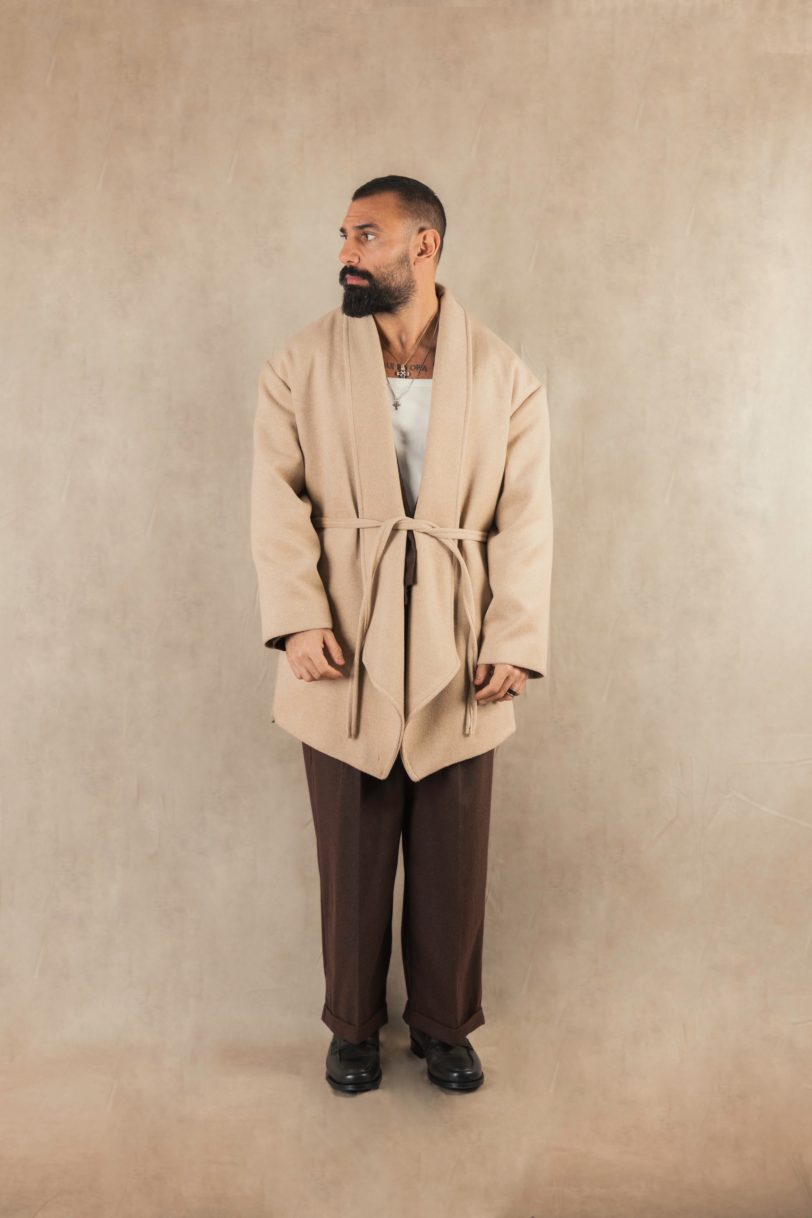 Cappotto Sciallato Beige