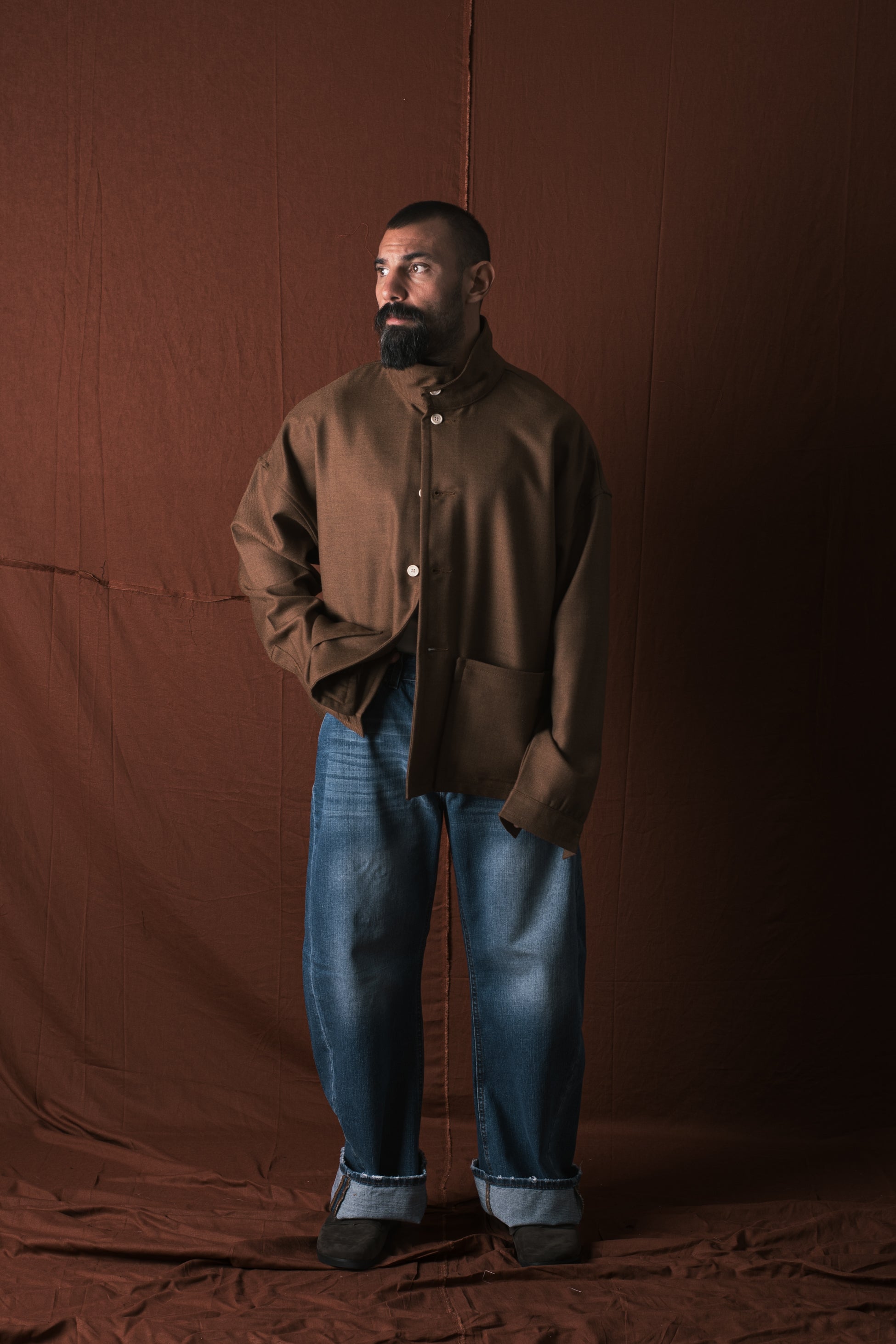 Giacca/Camicia In Lana Bruciato